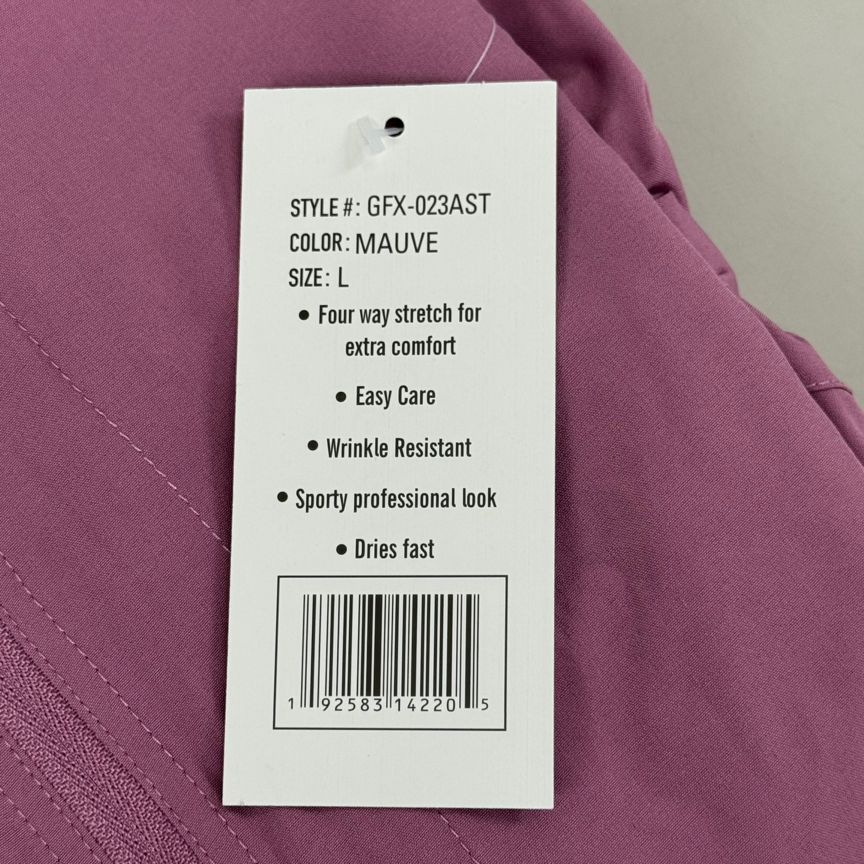 GREEN TOWN 4 Flex Scrubs Jumpsuit Cinch In Waist Women's Sz L Mauve GFX-023AST