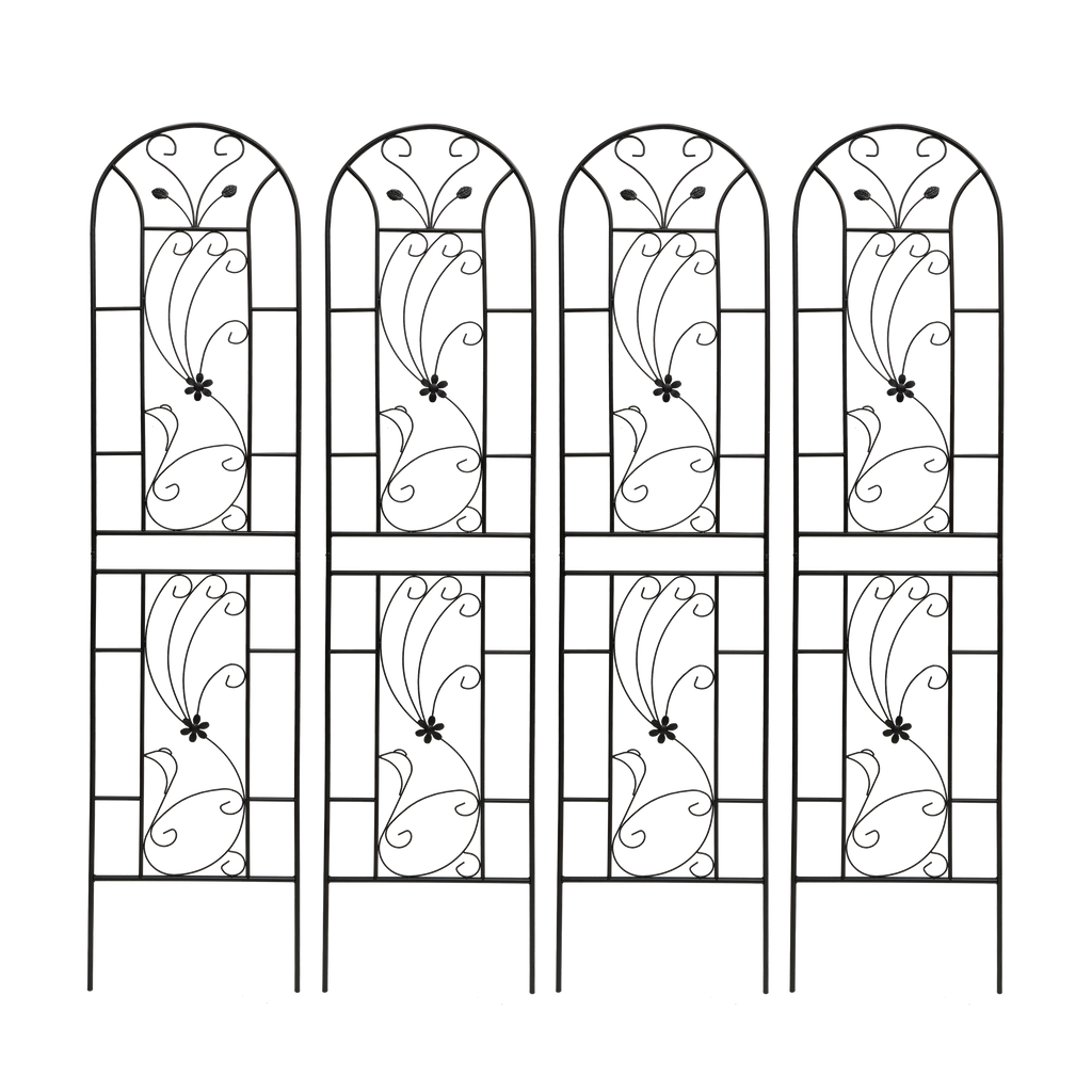 4 Pack Metal Garden Trellis 86.7'' x 19.7'' Rustproof Black