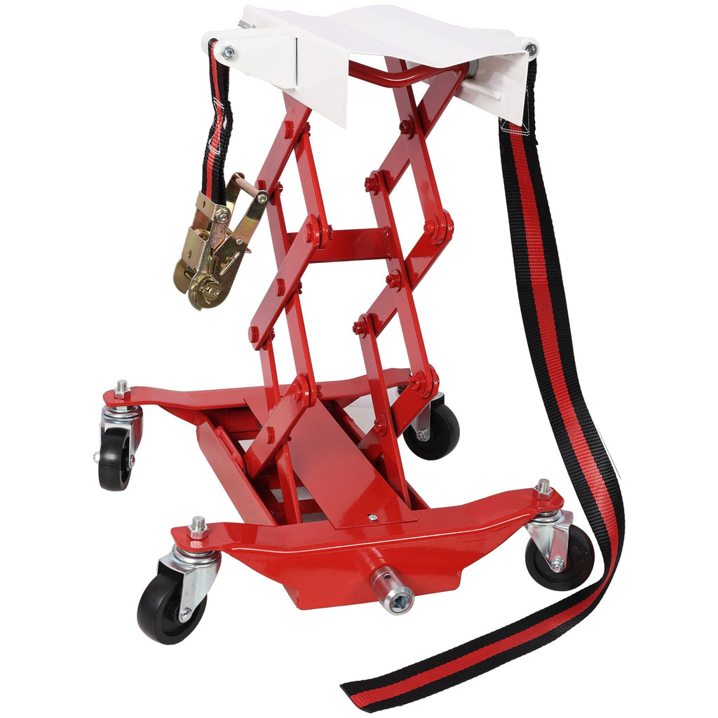 Heavy Duty Low Lift Transmission Jack With Nylon Safety Strap