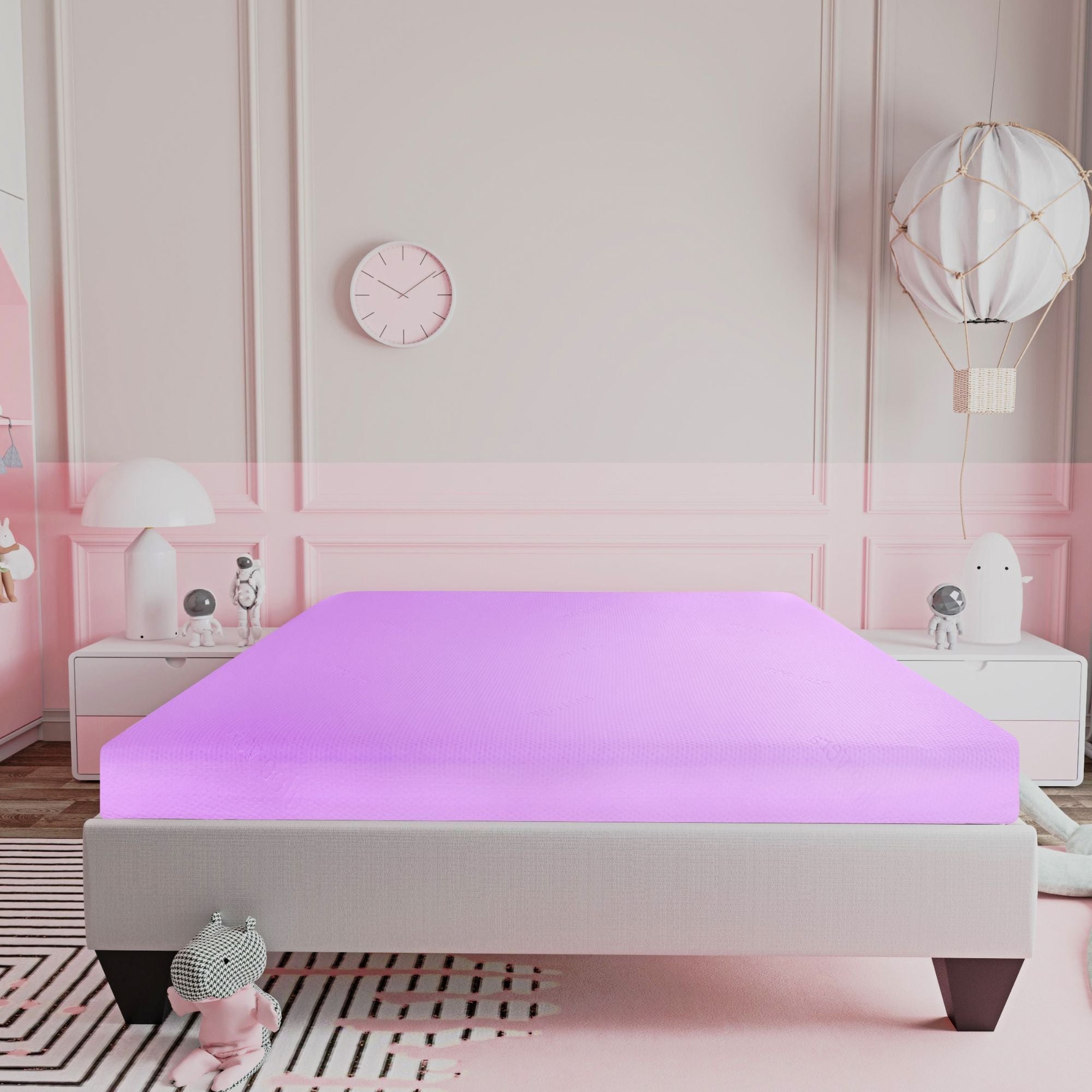 6" Gel Memory Foam Mattress In A Box With Aloe Vera Cover - Pink - Full