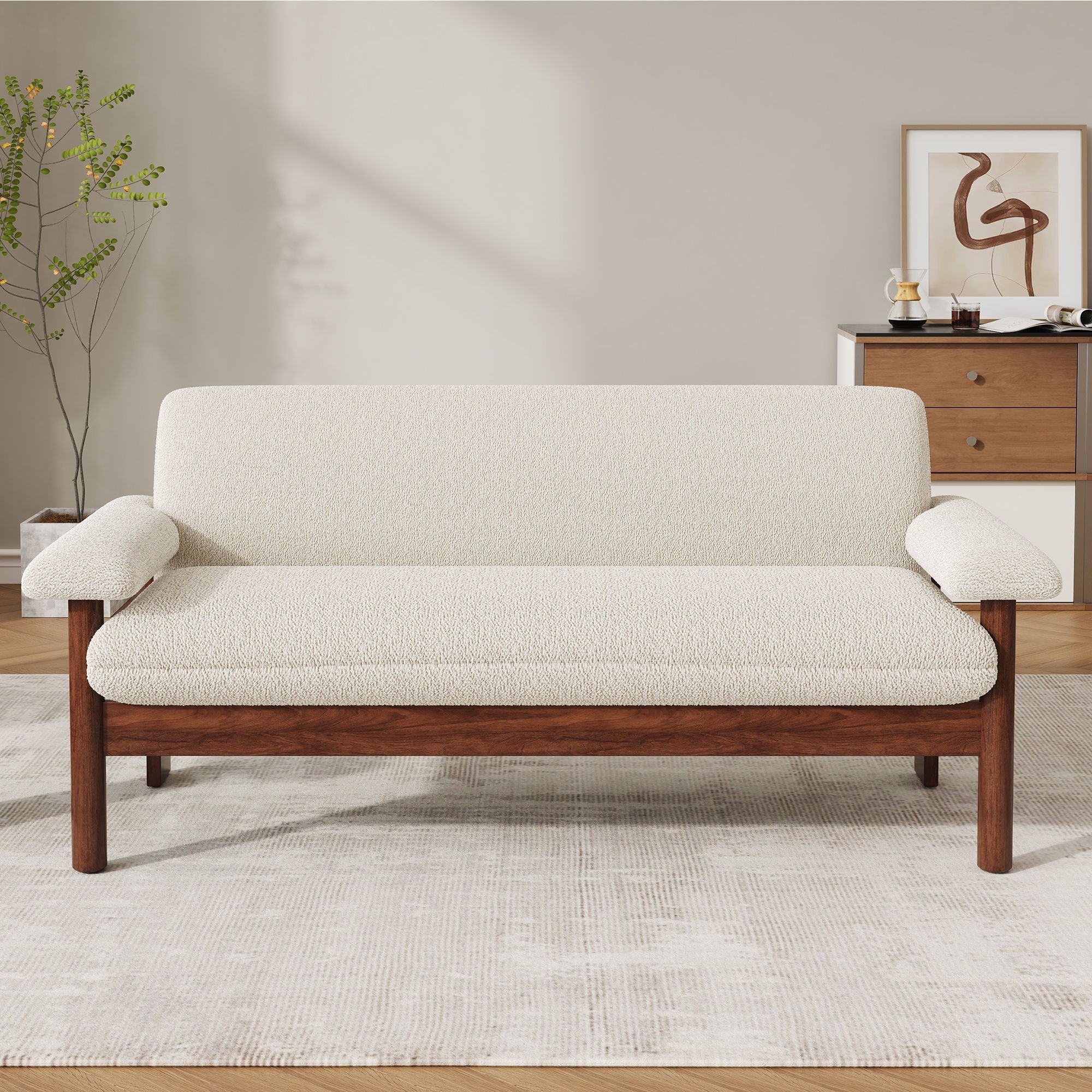 Loveseat Sofa 2 Seater Couch with Armrest Pillows
