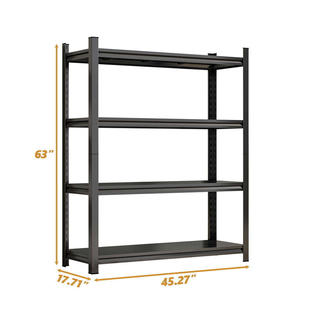 4-Tier Height-Adjustable Storage Rack, Vertical Organizer, Assembly Required - Black
