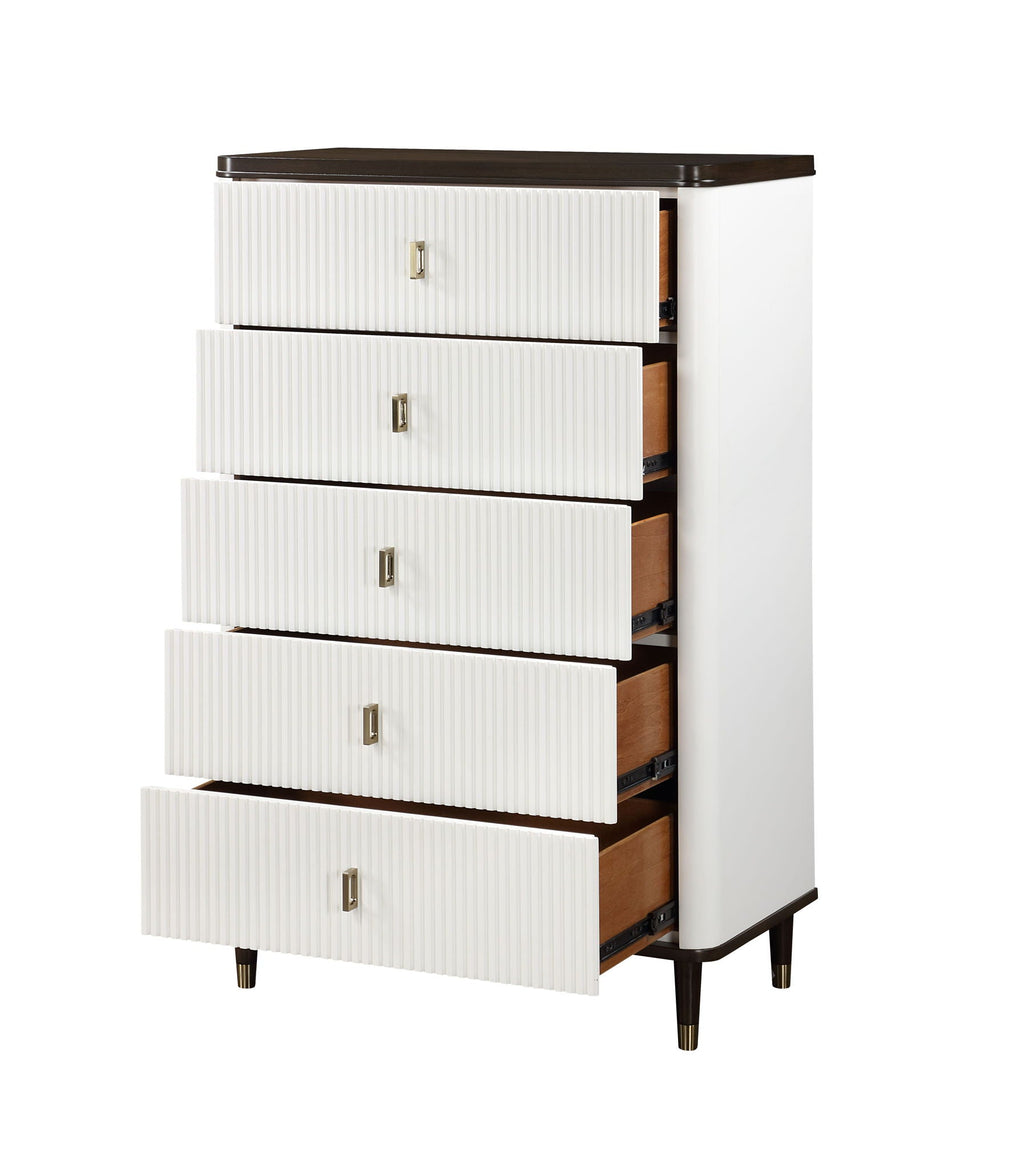 Carena Chest - White / Walnut