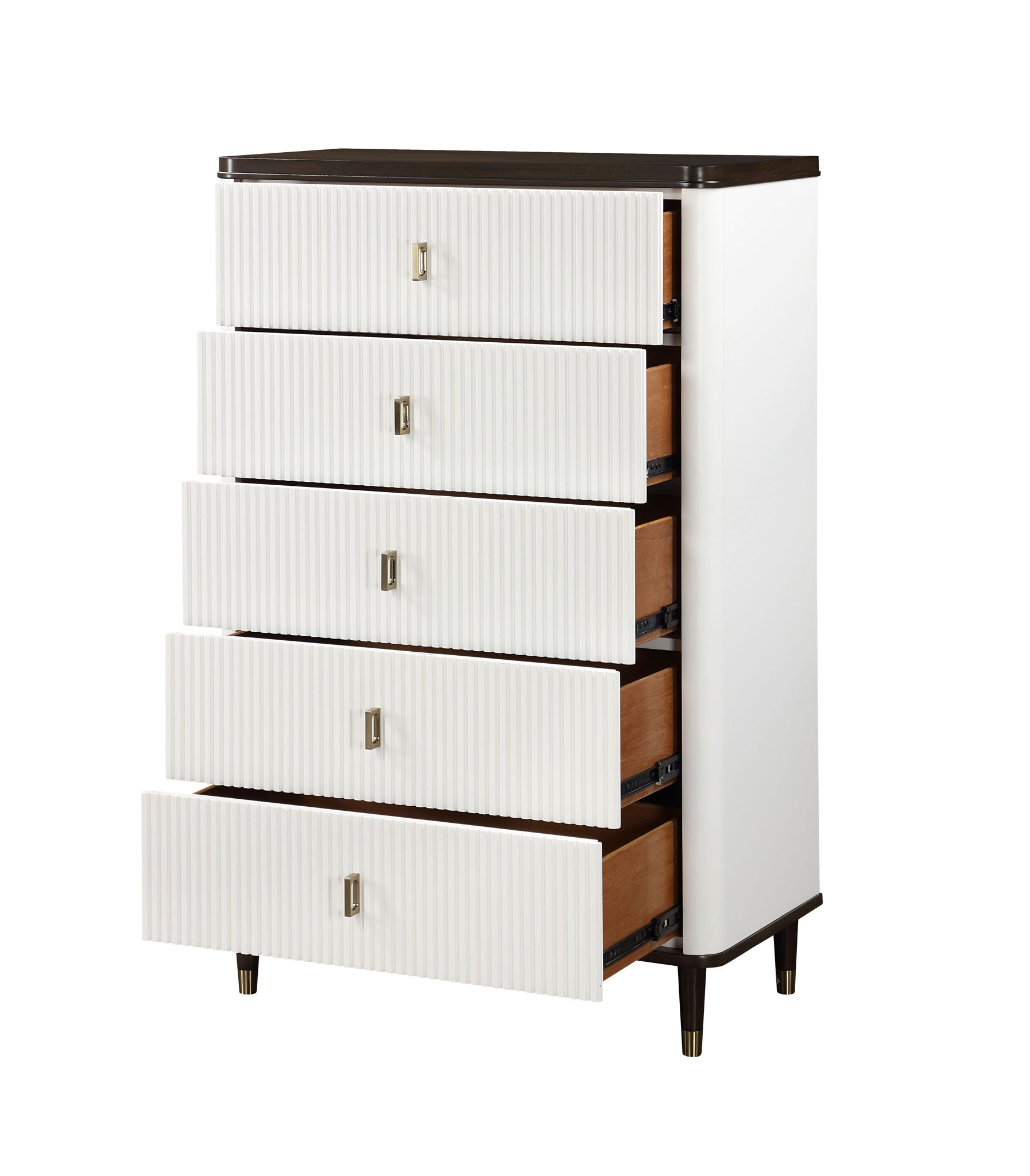 Carena Chest - White / Walnut