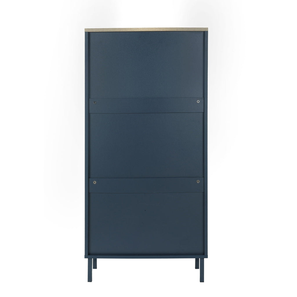 Modern Rattan 3 Door Shoe Rack Cabinet for Entryway