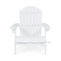 Zenithia Outdoor Foldable Adirondack Chair with 2 Cup Holders, White