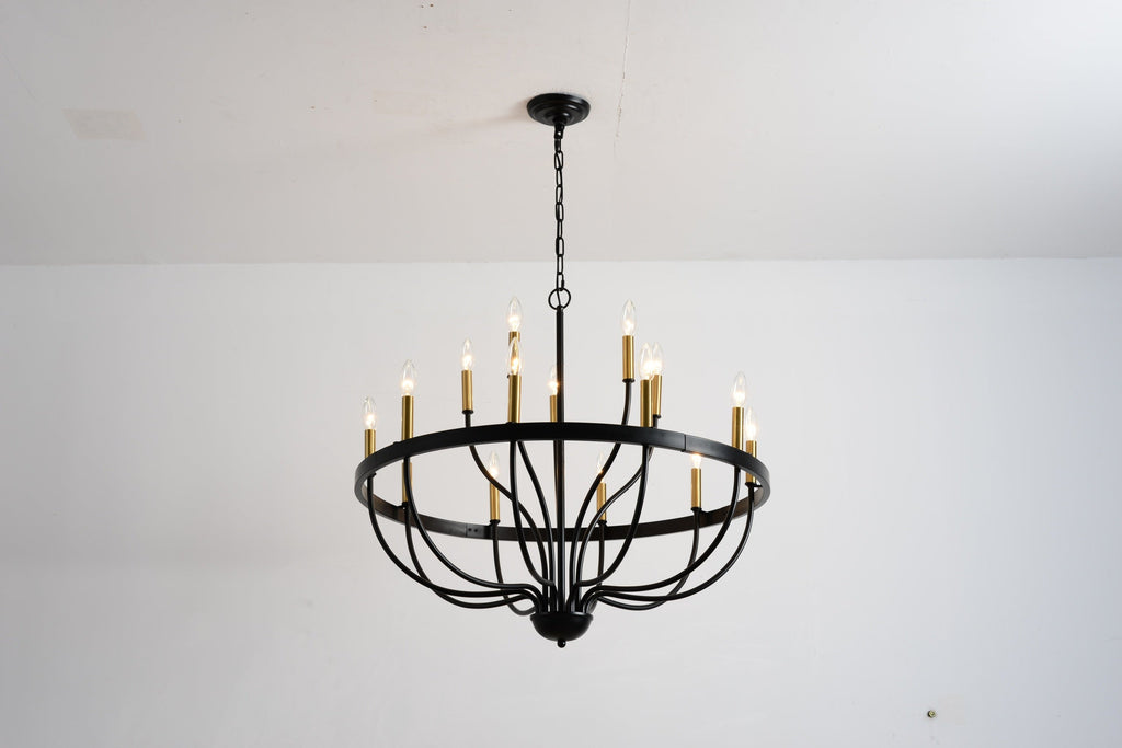 18-Light Industrial Iron Candle Chandelier