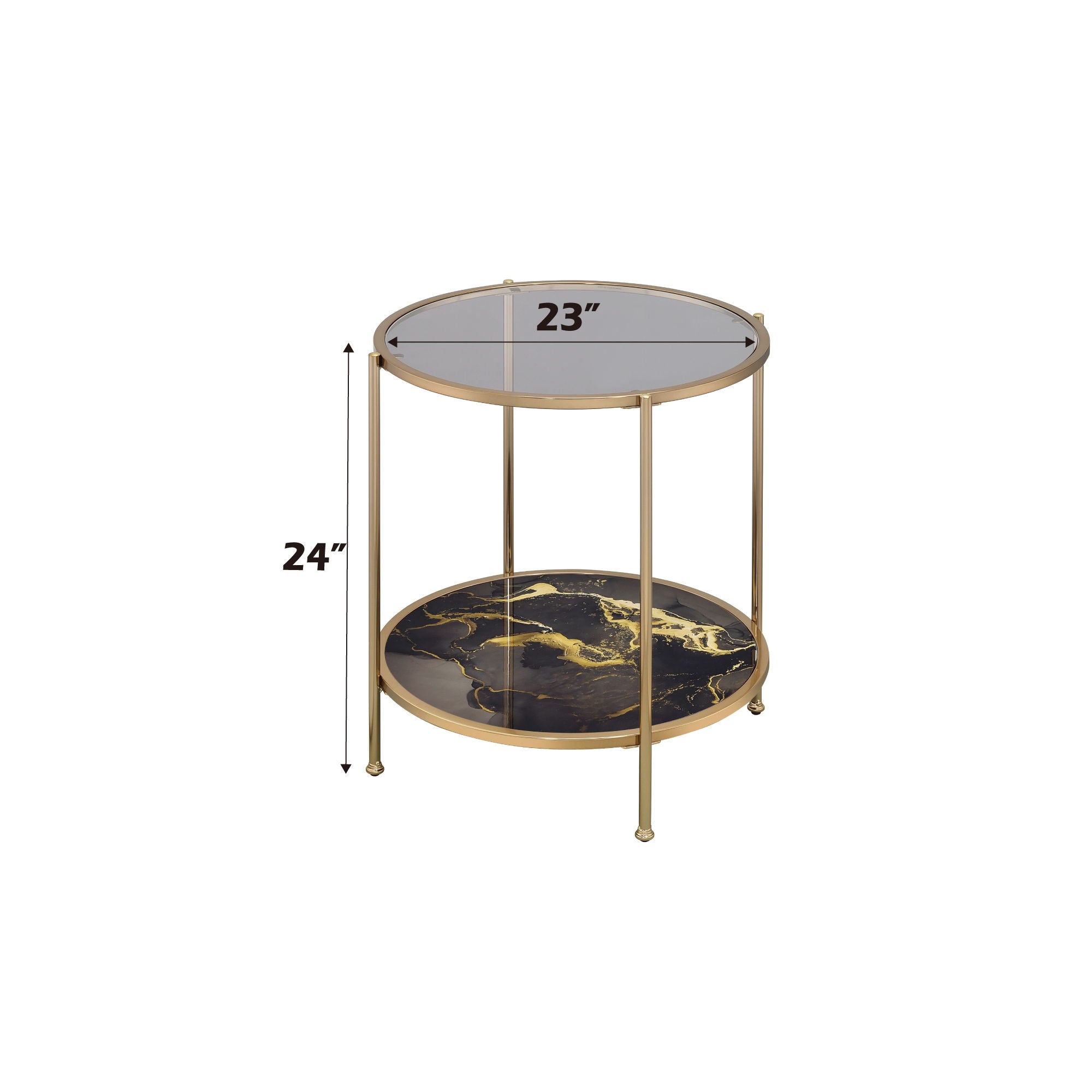 Fiorella Marble Print Glass Table