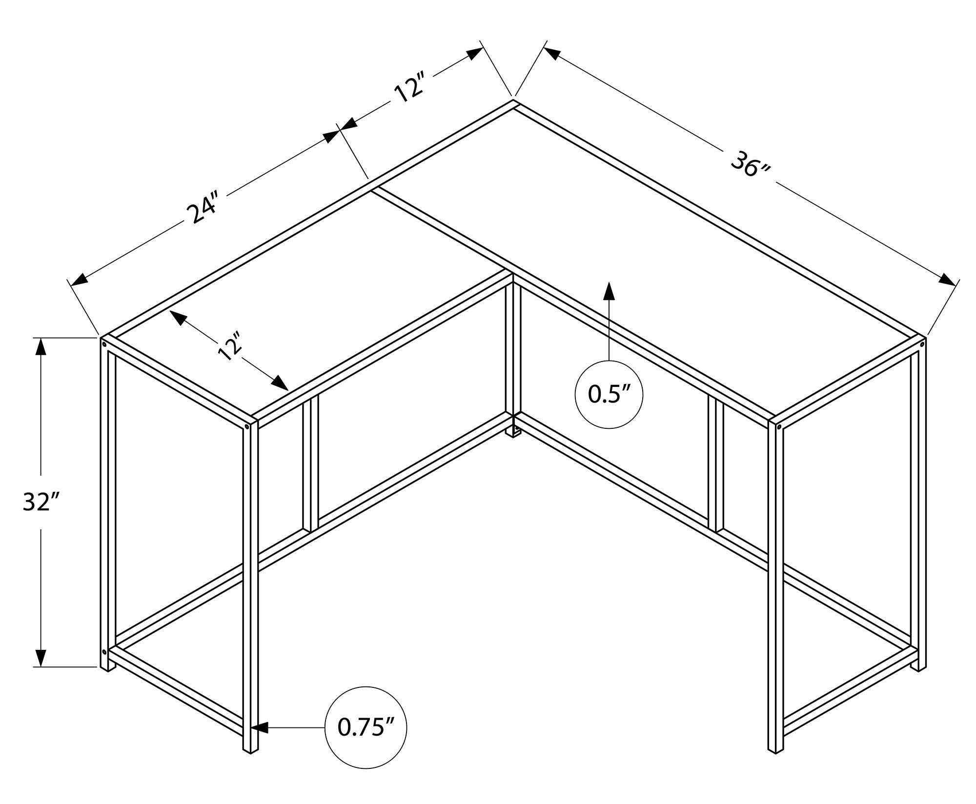 Corner Accent Console Table For Entryway, Unique L-Shaped Design