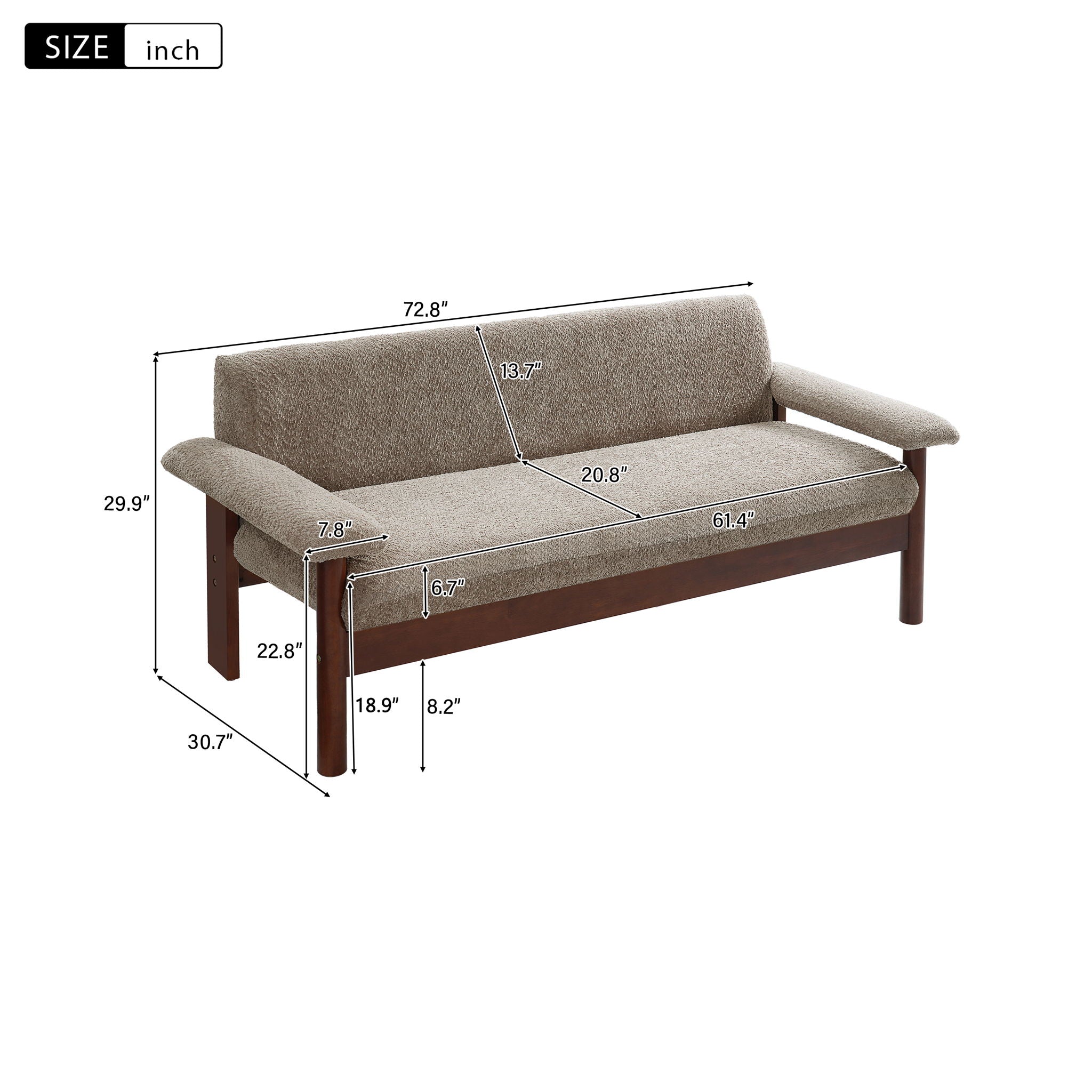 Loveseat Sofa 2 Seater Couch with Armrest Pillows