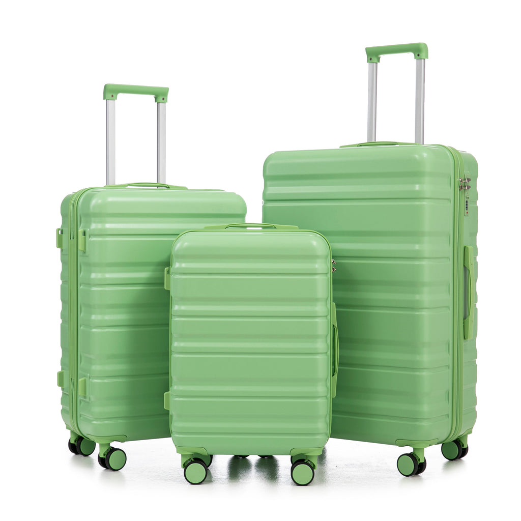 HIFINE Tourist 3-Piece Spinner Wheel Luggage Set in Green