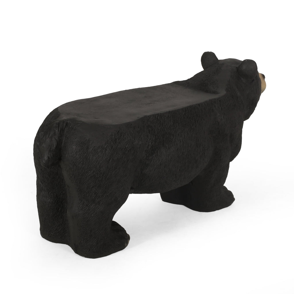 MGO Bear Bench, Concrete Outdoor Bench, Matte Black