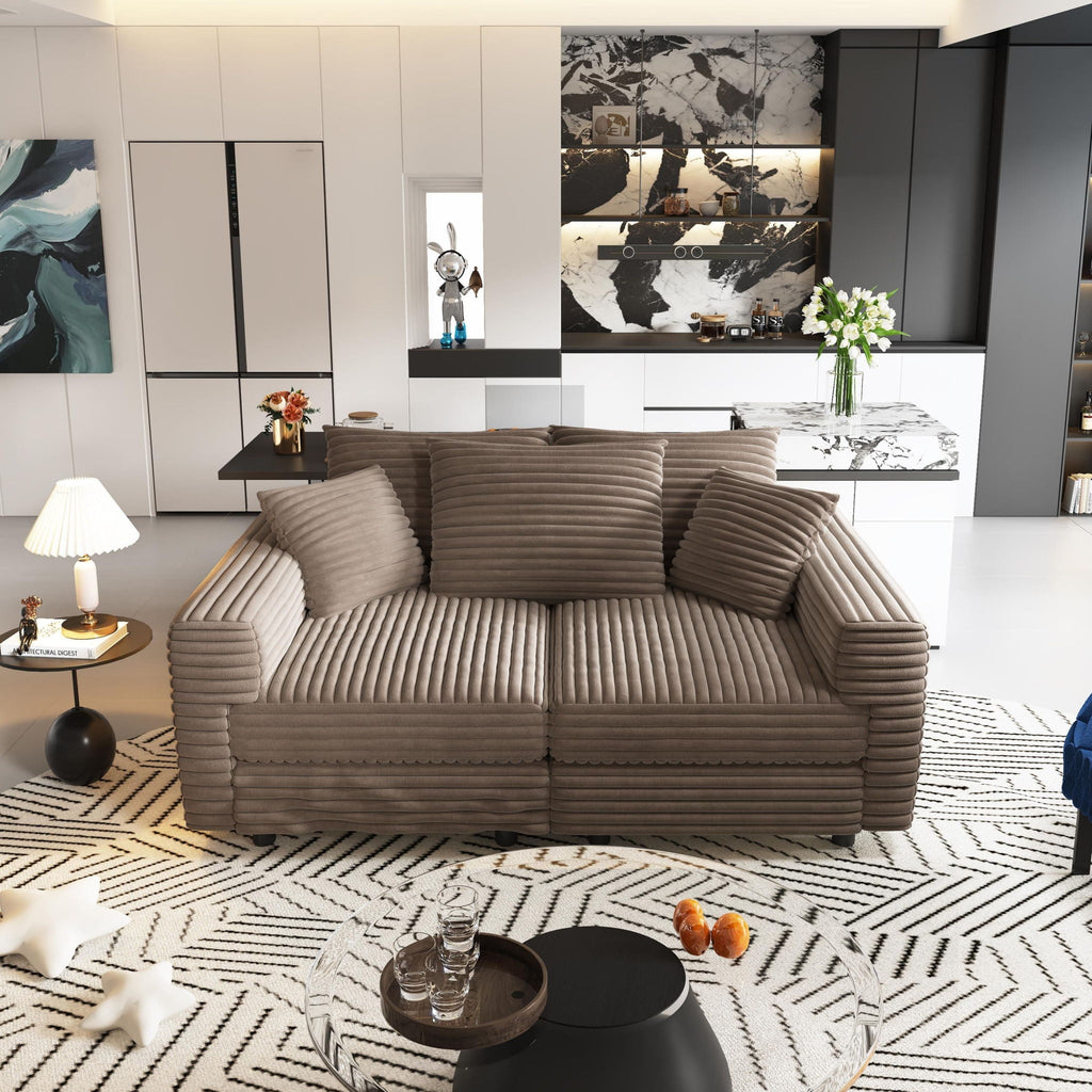 4 Seat Modern Comfy Upholstered Sofa Cloud Couch