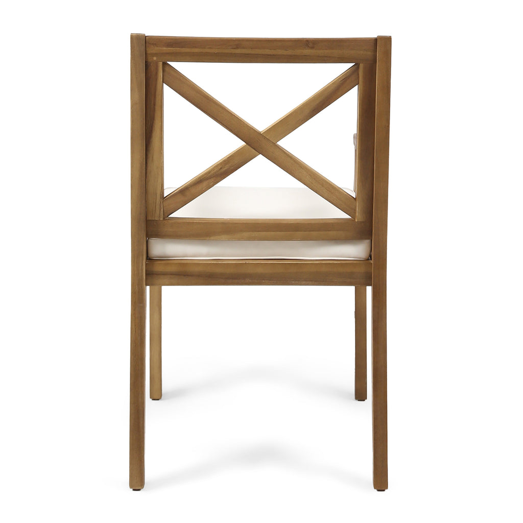 Perla Dining Chair 2-Piece Set with Cream Cushions