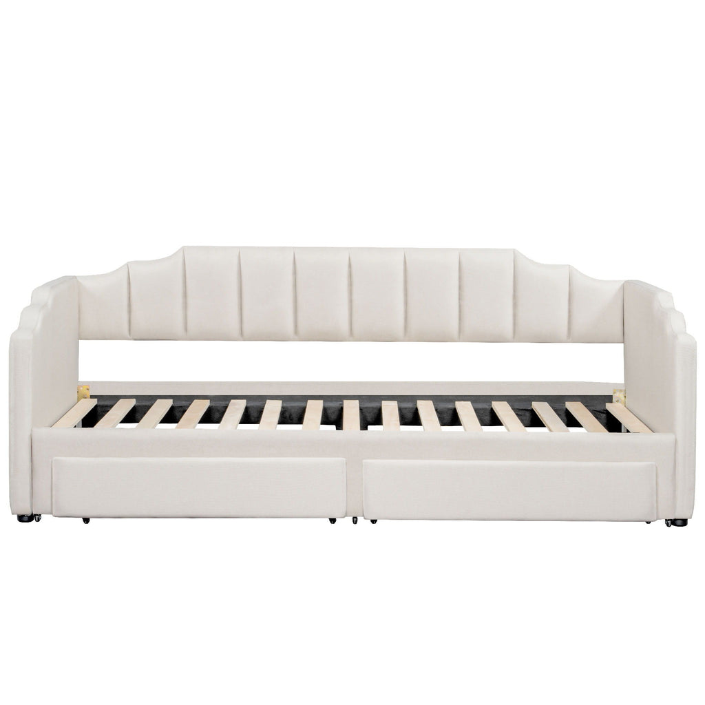Extendable Daybed With LED Light And 2 Storage Drawers
