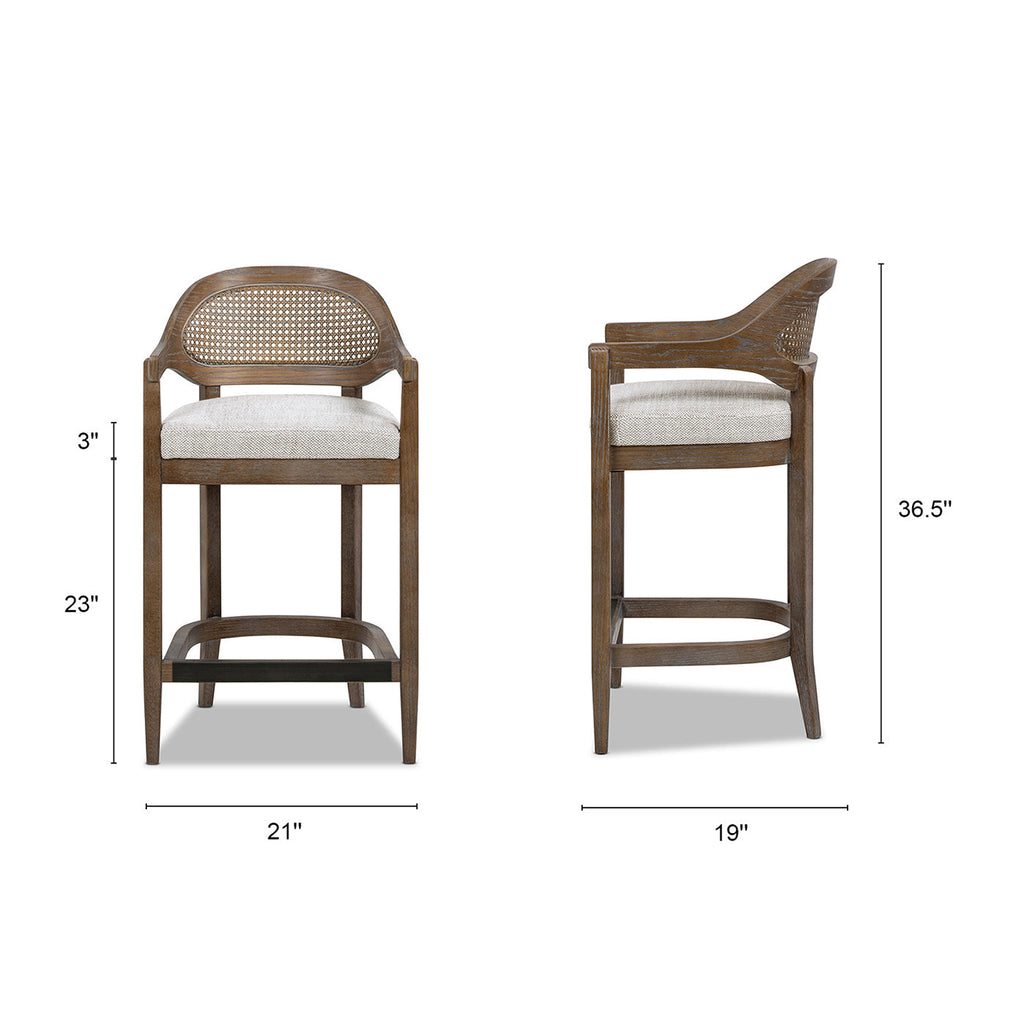 Americana Mid-Century Modern 26" Cane Back Counter Stool