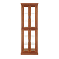 Lighted Curio Cabinet With Adjustable Shelves and Mirrored Back Panel
