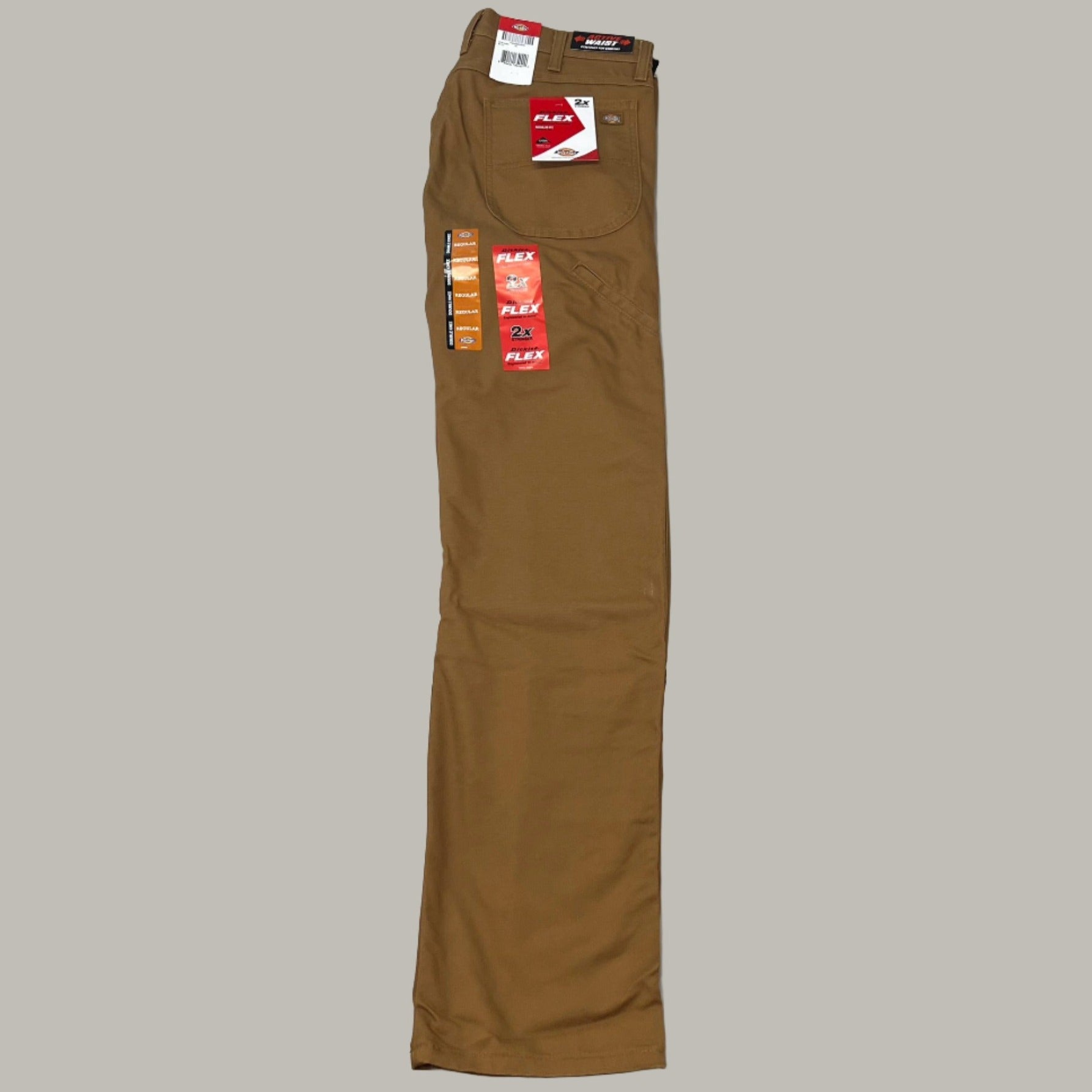 DICKIES Flex Regular Fit Double Knee Pant Men's Sz 36X32 Stonewashed Brown Duck