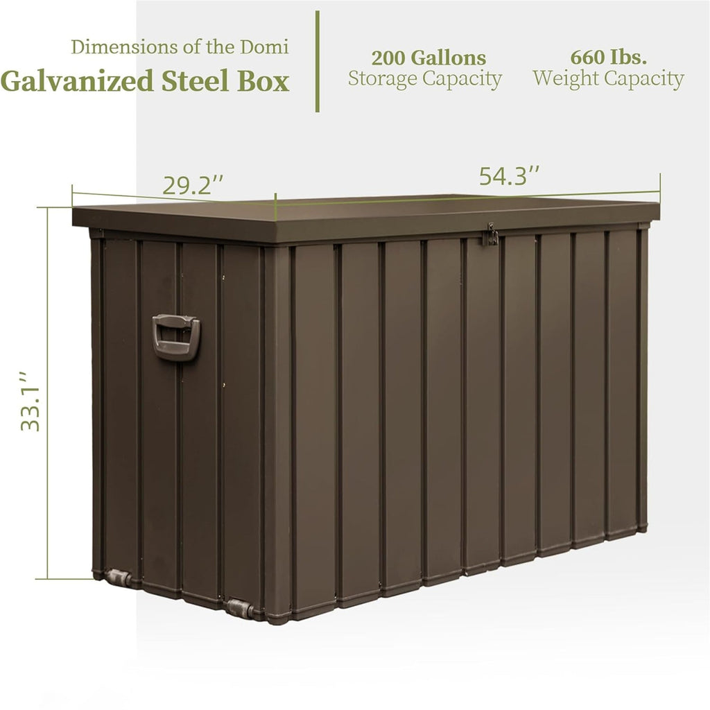 200 Gallon Outdoor Storage Deck Box Waterproof, Large Patio Storage Bin