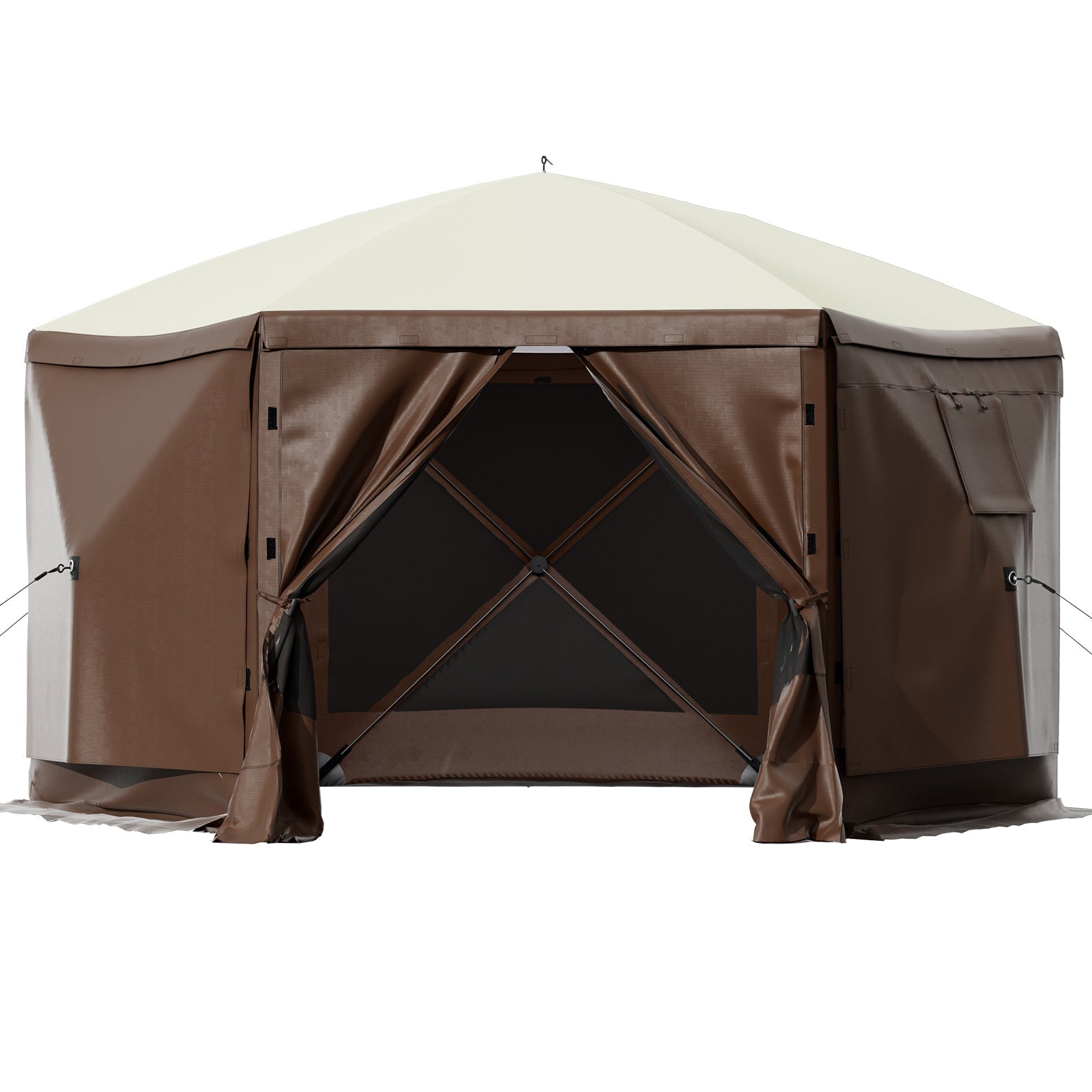 Camping Gazebo Tent, 10'x10', 6-Sided Pop-up Canopy Screen Tent