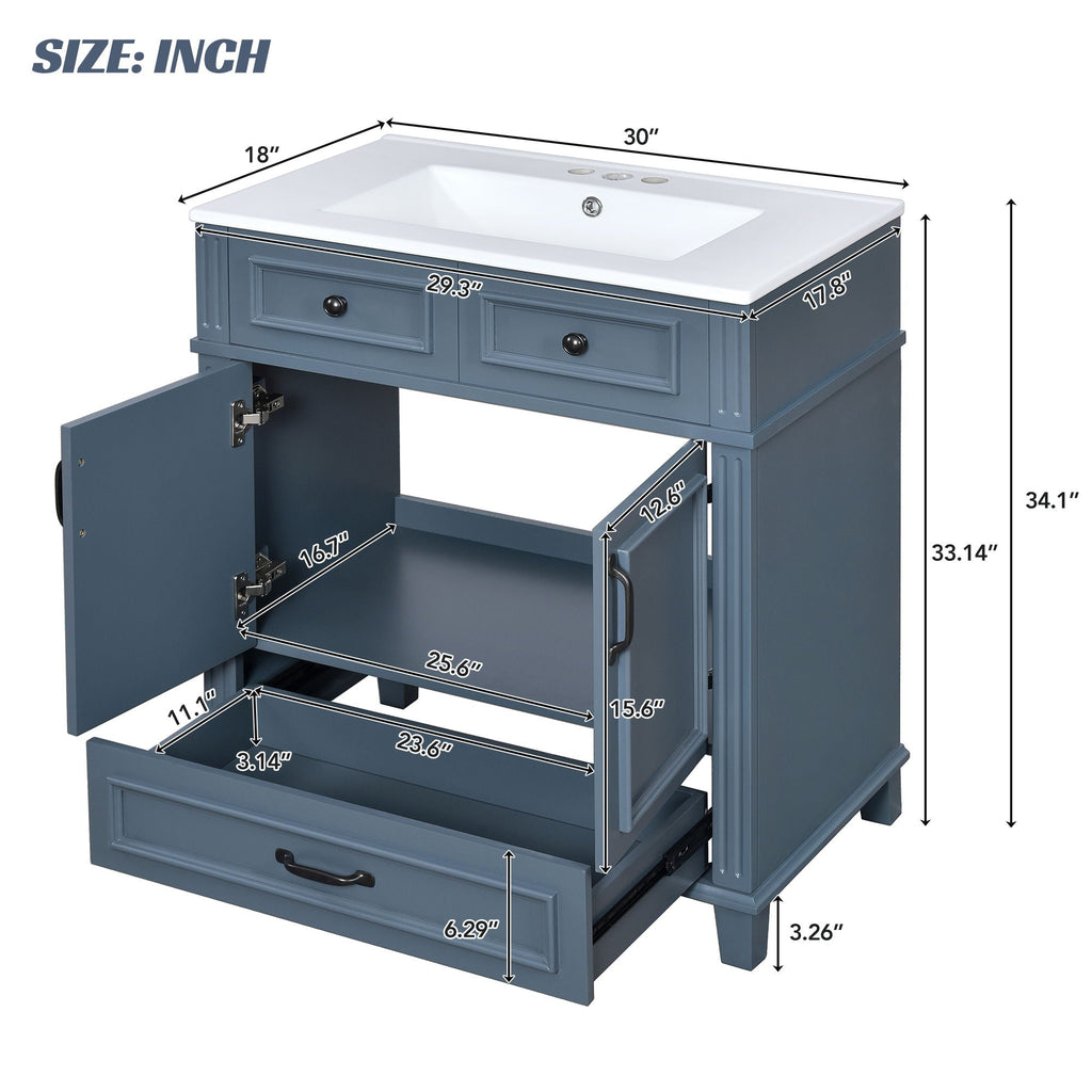 Bathroom Vanity With Sink And Storage Cabinet