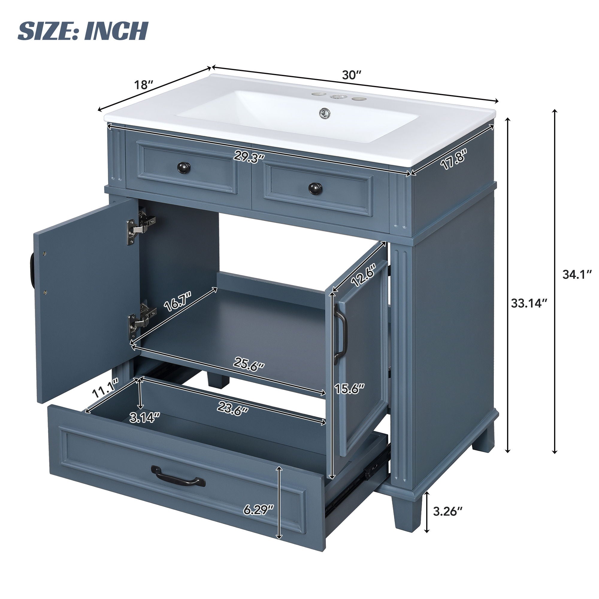 Bathroom Vanity With Sink And Storage Cabinet