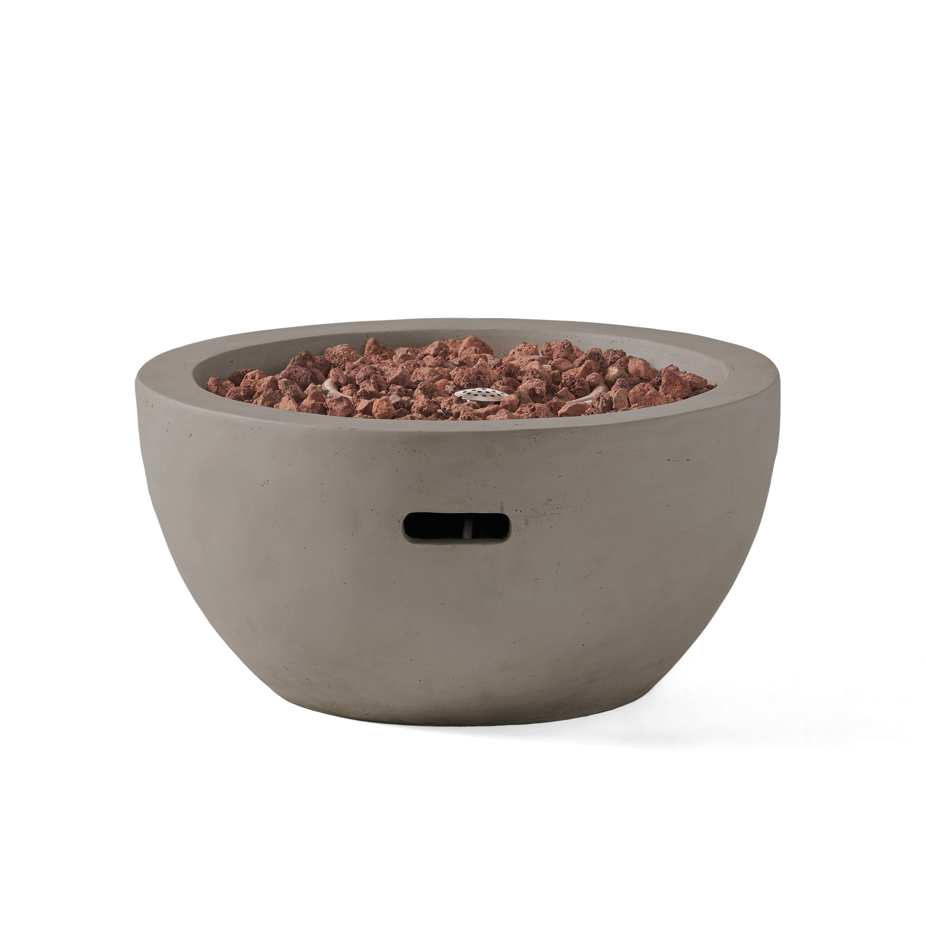 27' Bowl Shaped MGO 40,000 BTU Propane Fire Pit, Light Grey (Tank Cover not Included)