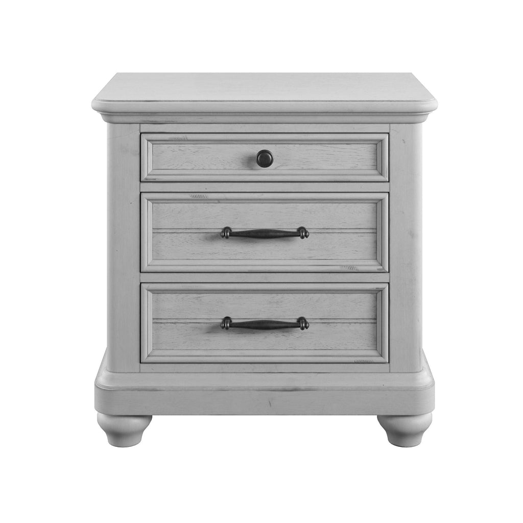 3 Drawer Nightstand With USB - Gray - Wood