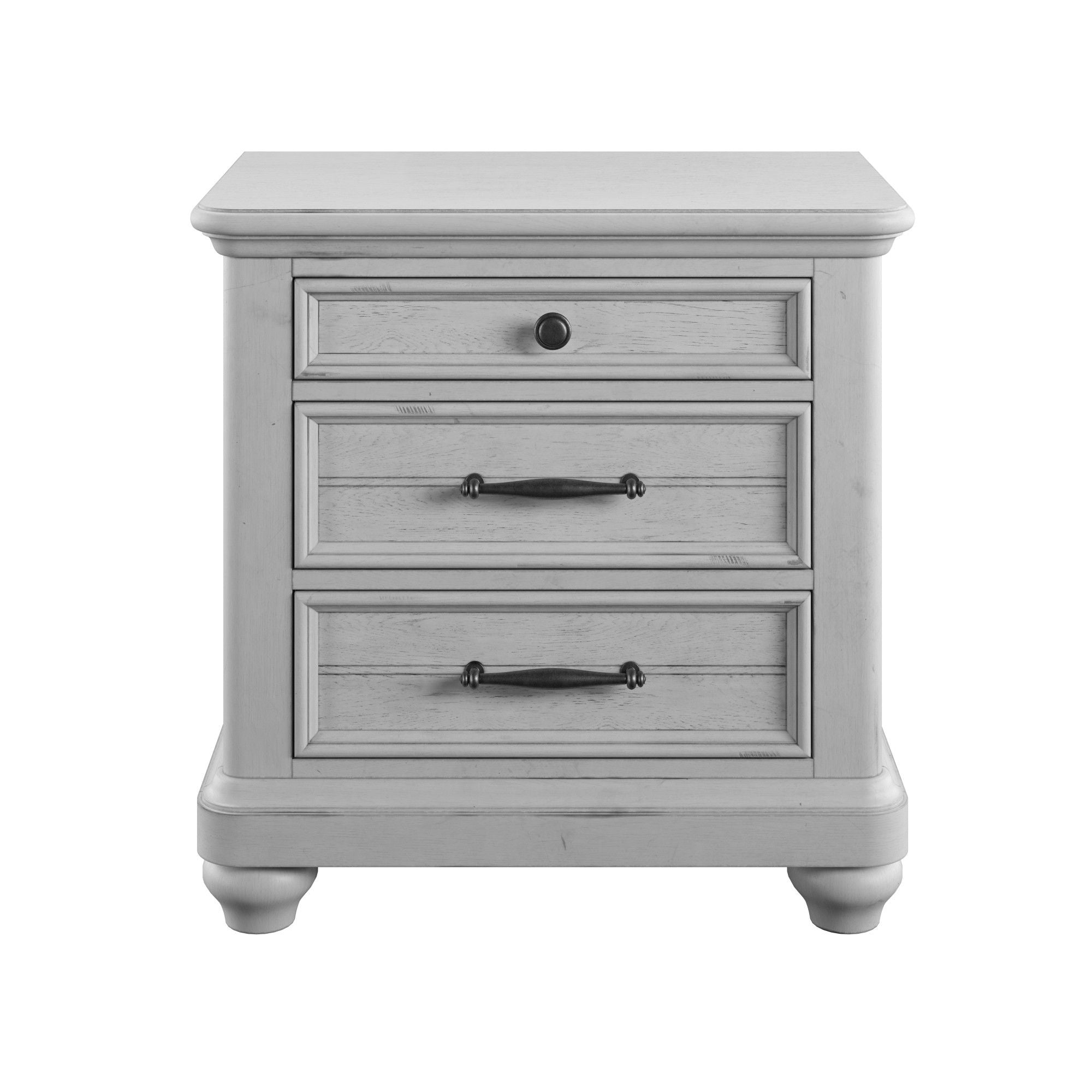 3 Drawer Nightstand With USB - Gray - Wood