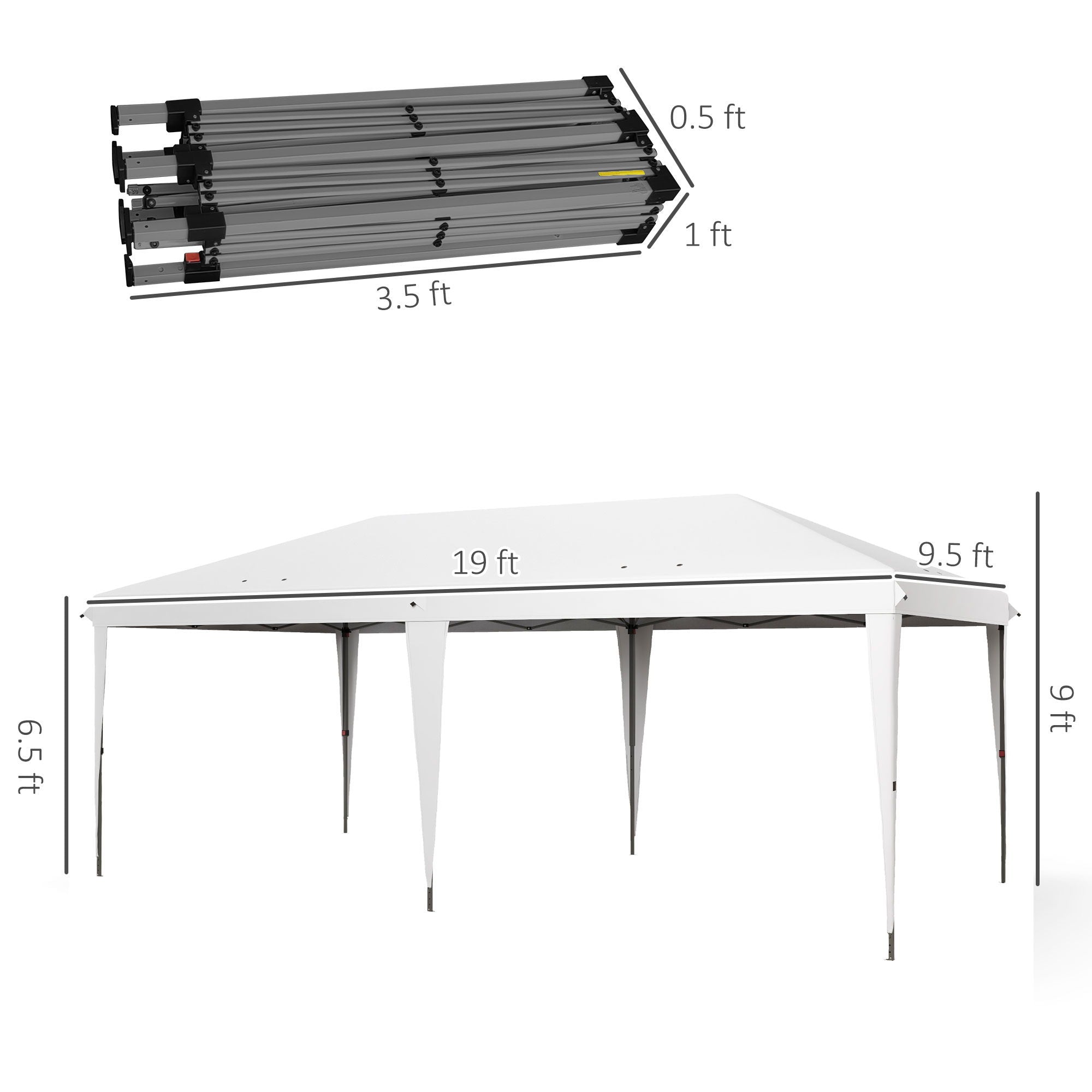 Outsunny 10' x 19.2' Pop Up Canopy Tent
