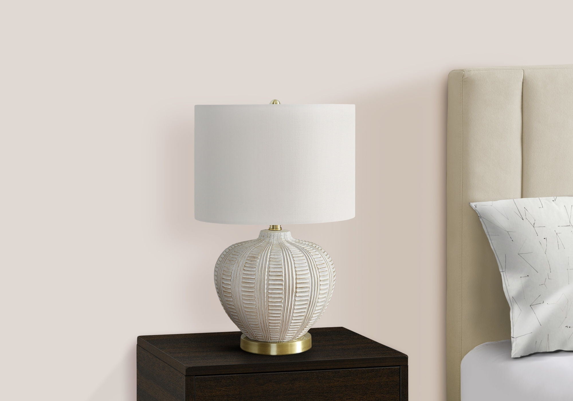 Transitional Lighting Table Lamp in Cream Resin