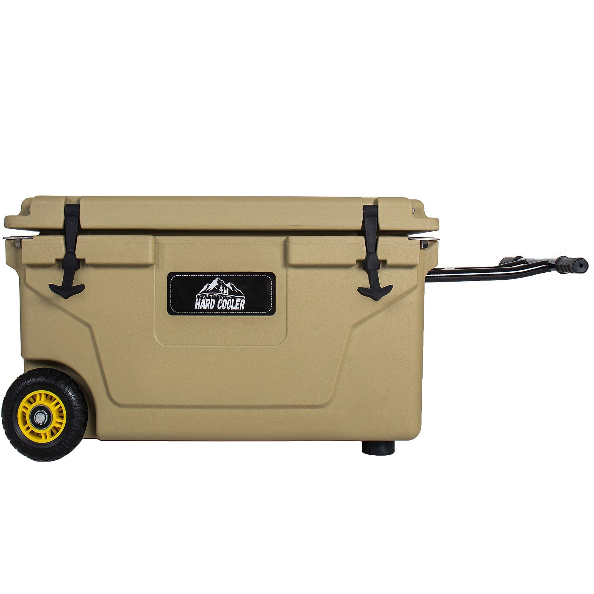 65 Quart Khaki Cooler, Ultra-Tough Hard Shell Ice Chest