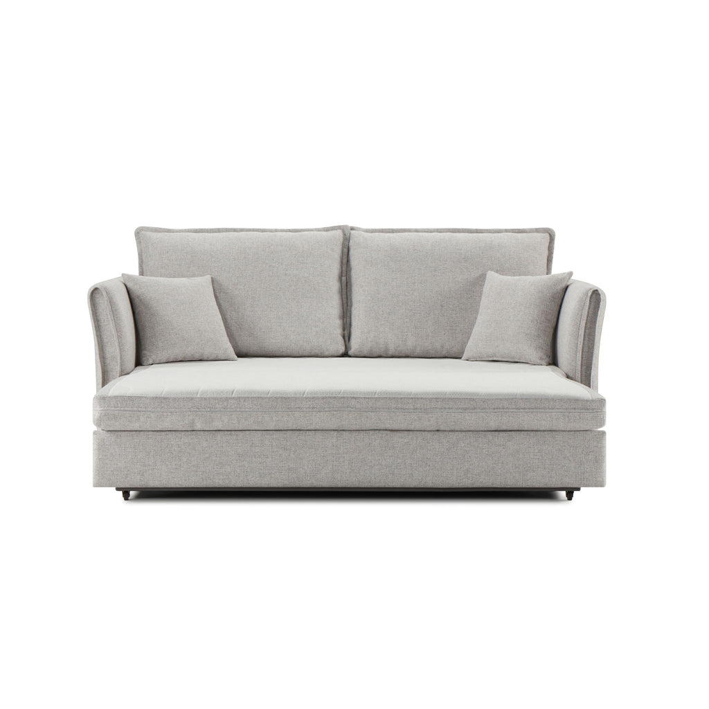 Oren Chenille Sleeper Sectional Sofa With Storage - Gray