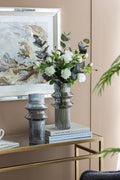 D5.9x11.8'H Fluted Accent Vases with Ribbed Design, Set of 2