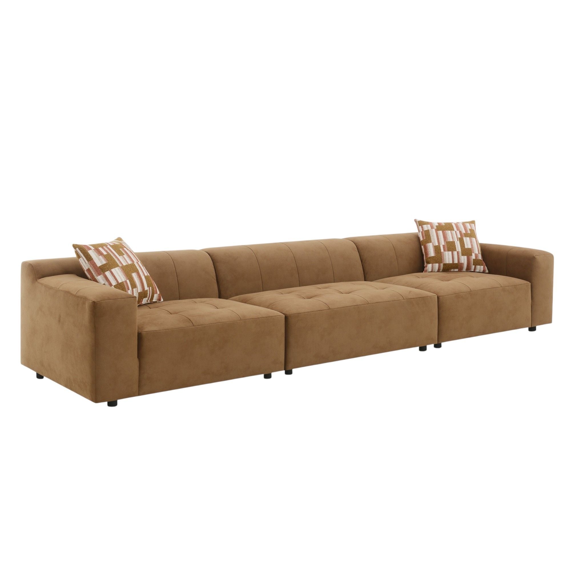Modular Sofa Set With 2 Matching Toss Pillows - Chocolate