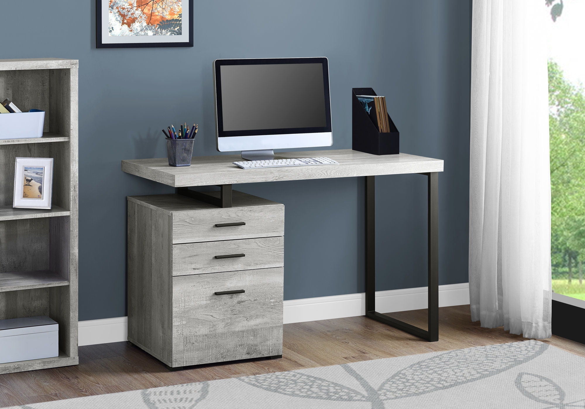 Computer Desk For Home Office, Left or Right Setup with Storage Drawers
