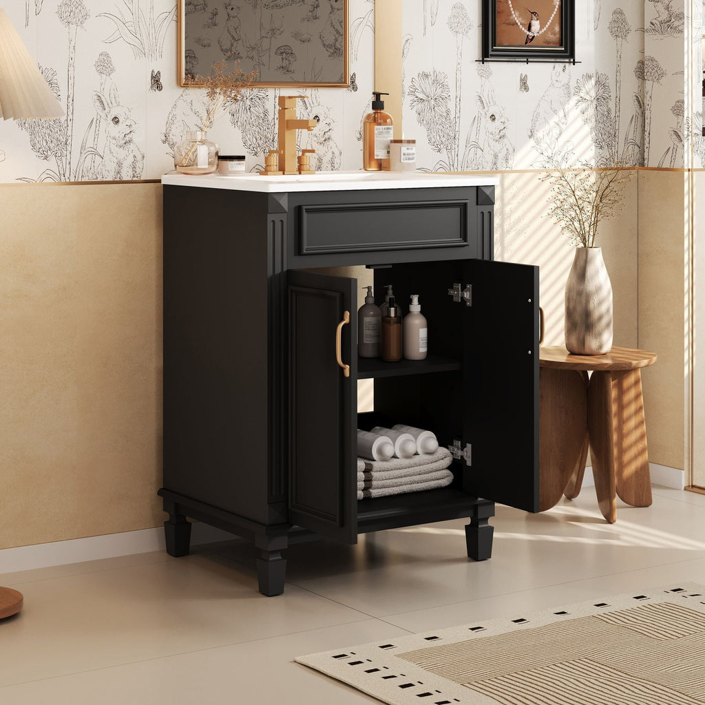 Bathroom Vanity With Top Sink and Soft Closing Doors