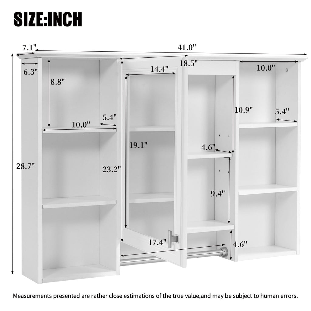 3 In 1 Modern Bathroom Mirror Cabinet With Adjustable Shelf