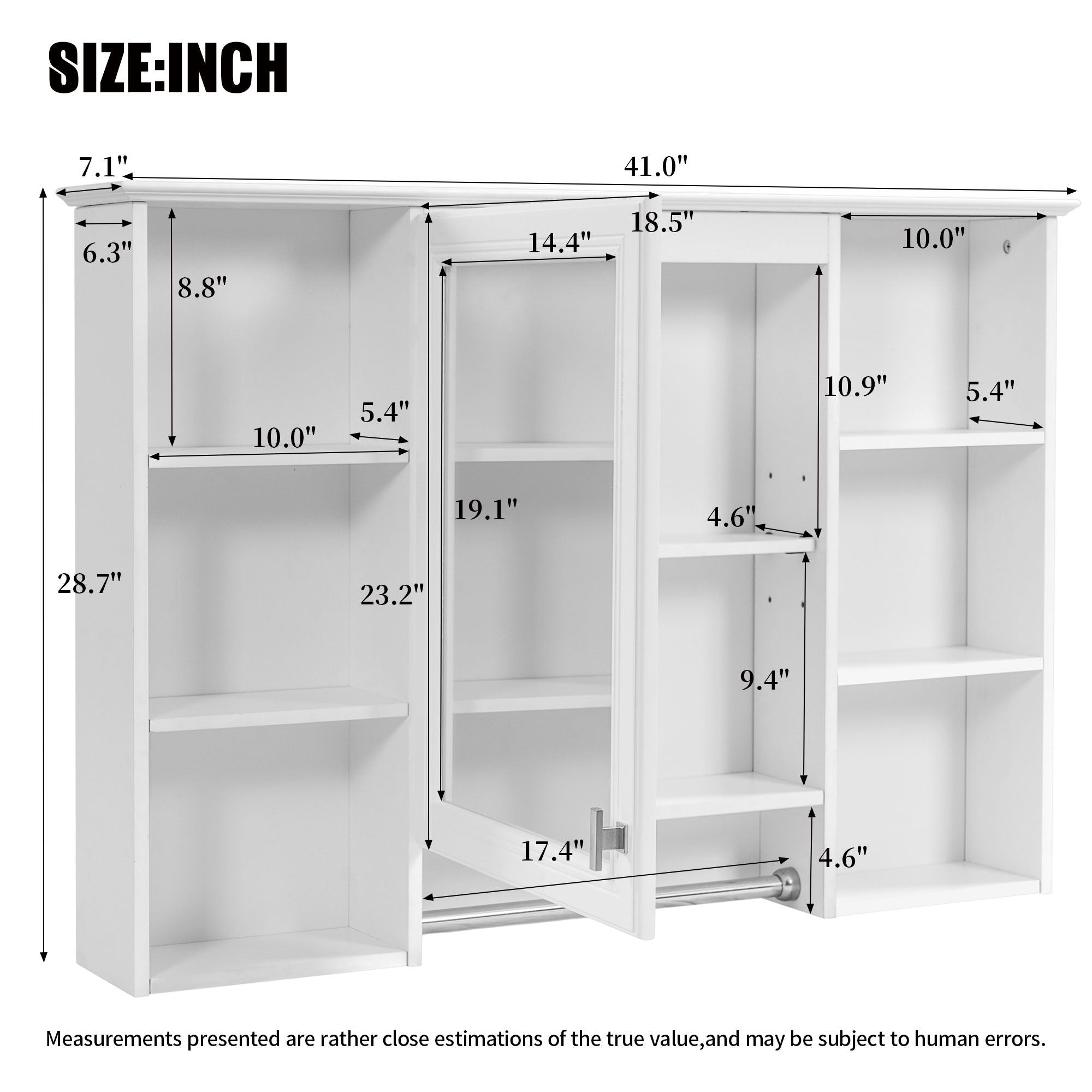 3 In 1 Modern Bathroom Mirror Cabinet With Adjustable Shelf