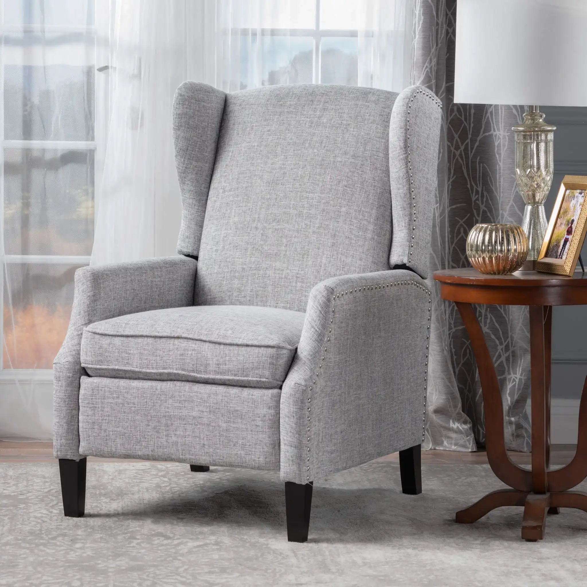 Westeros Wing Back Fabric Upholstered Recliner