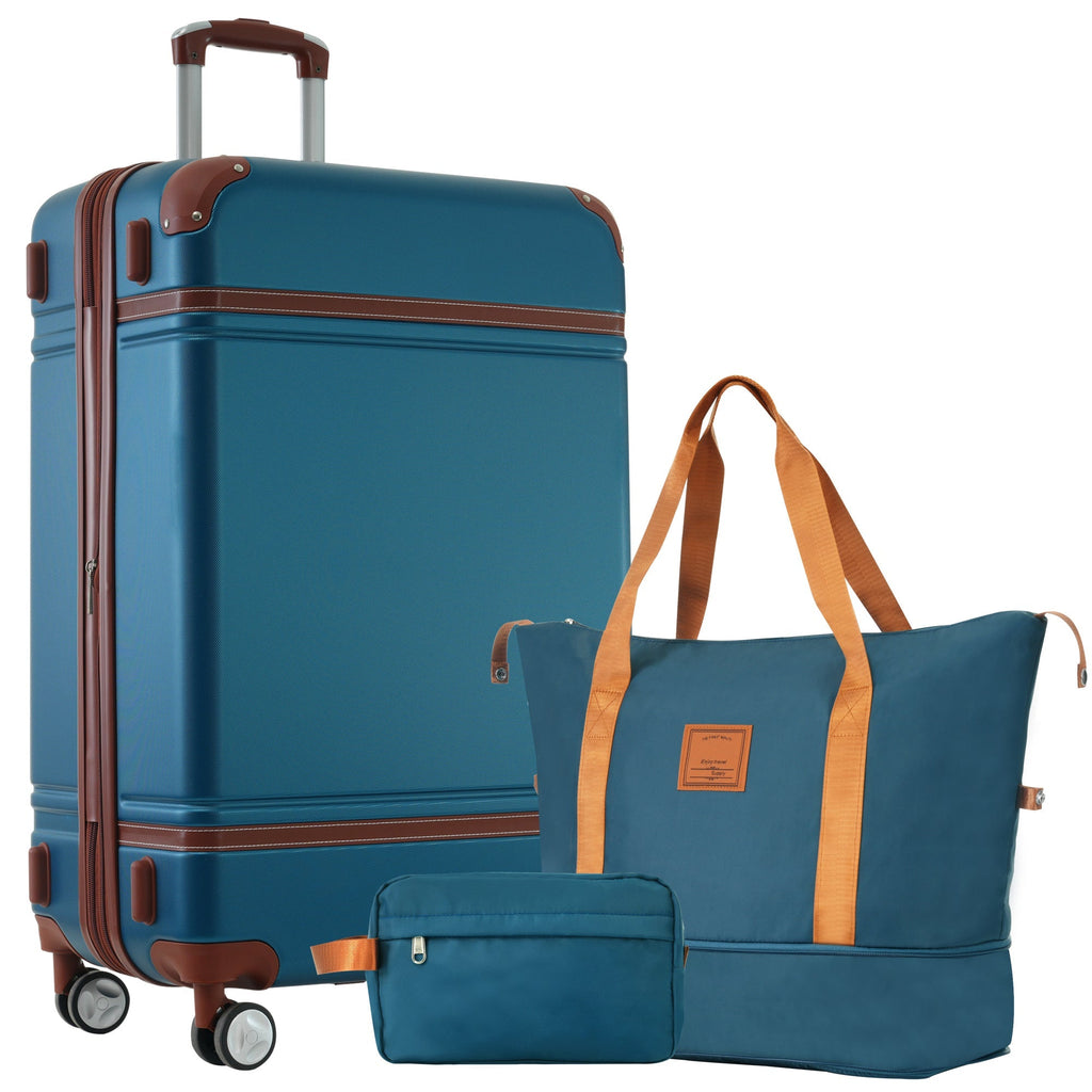 GigaTech Hardshell 3-Piece Lightweight Luggage Set - Blue 28 Inch