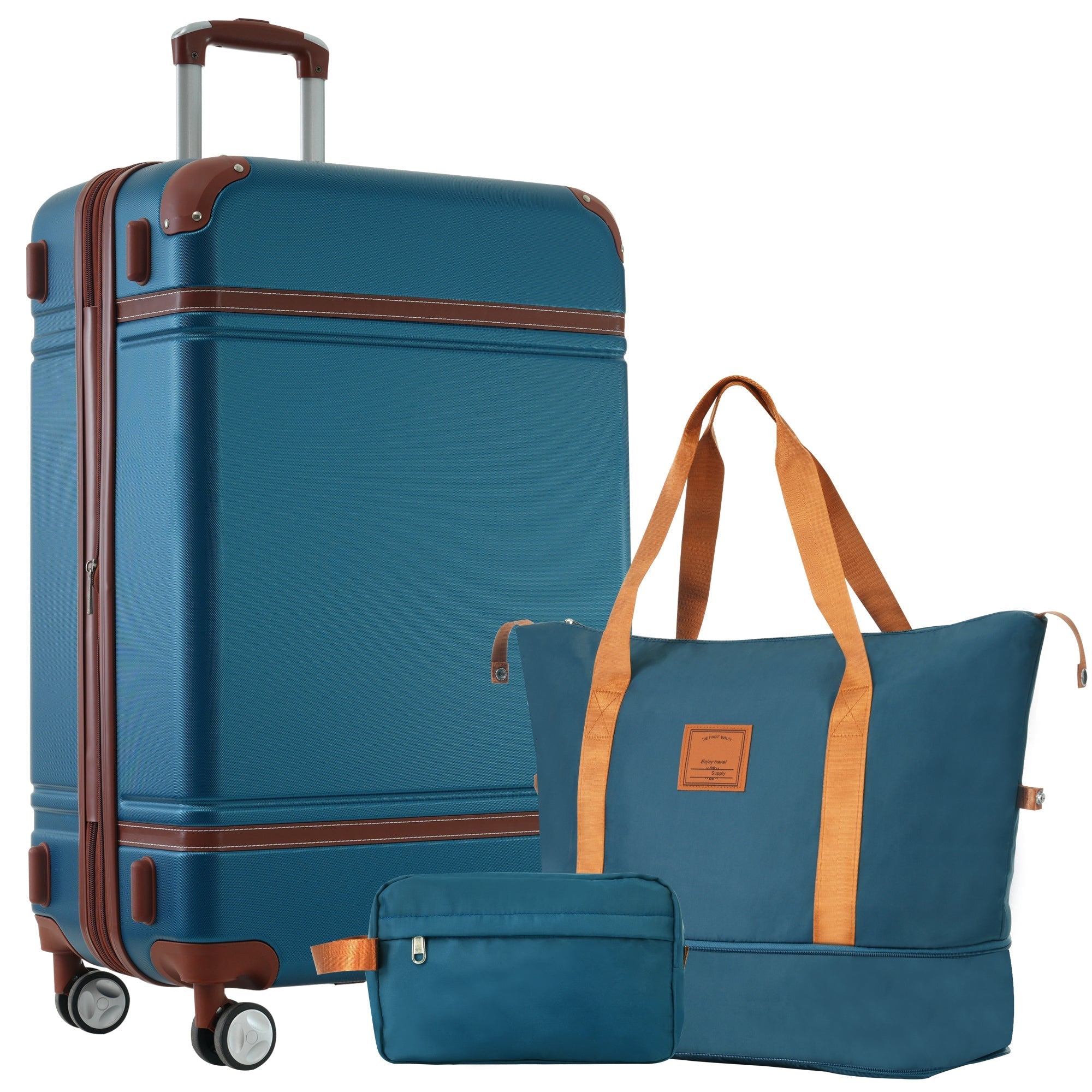 GigaTech Hardshell 3-Piece Lightweight Luggage Set - Blue 28 Inch