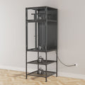 3D Printer Cabinet With Double Layer Filament Storage, T-Shaped Filament Bar, Noise Reducing And Dust Proof Design - Black