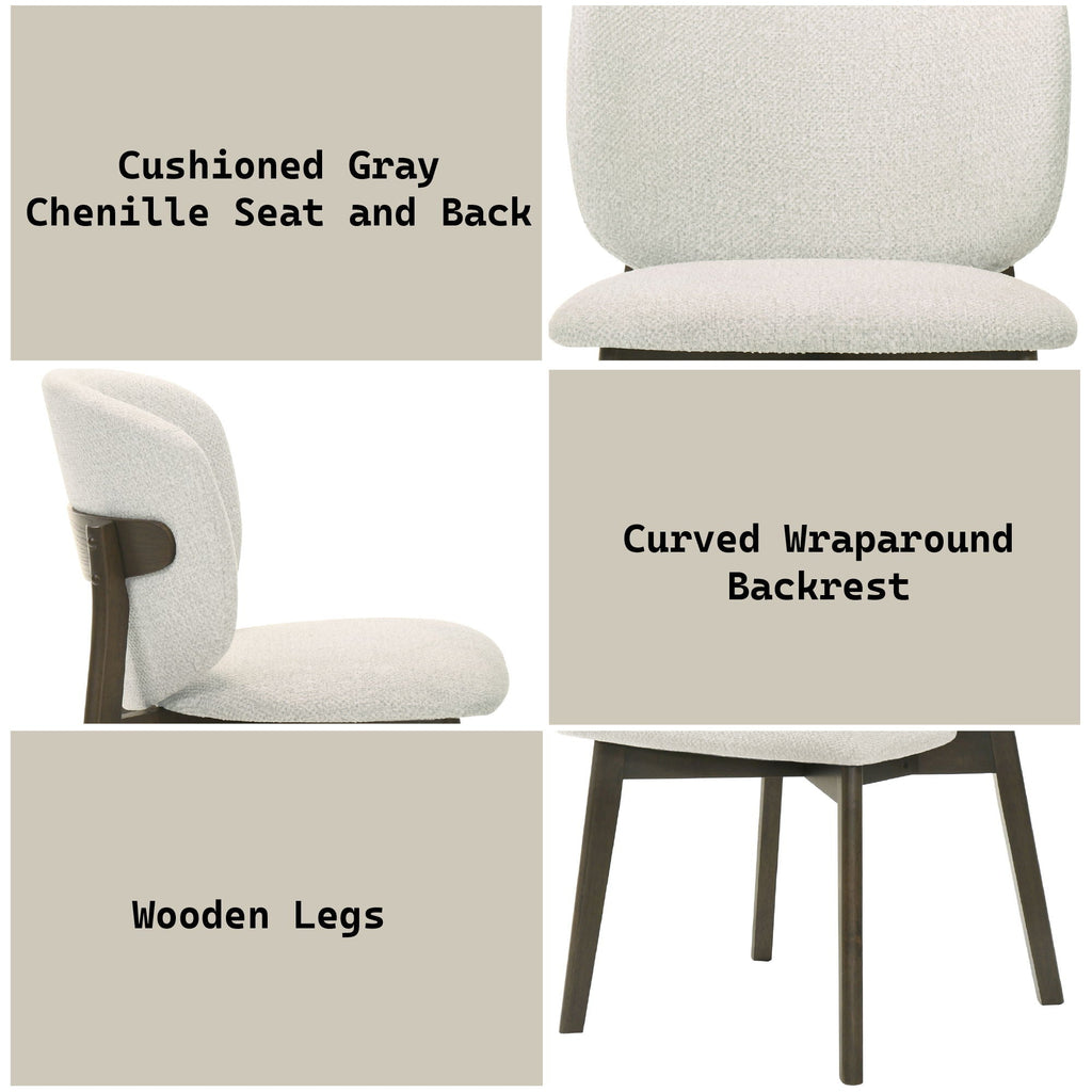 Mallin - Side Chair (Set of 2) - Gray / Walnut