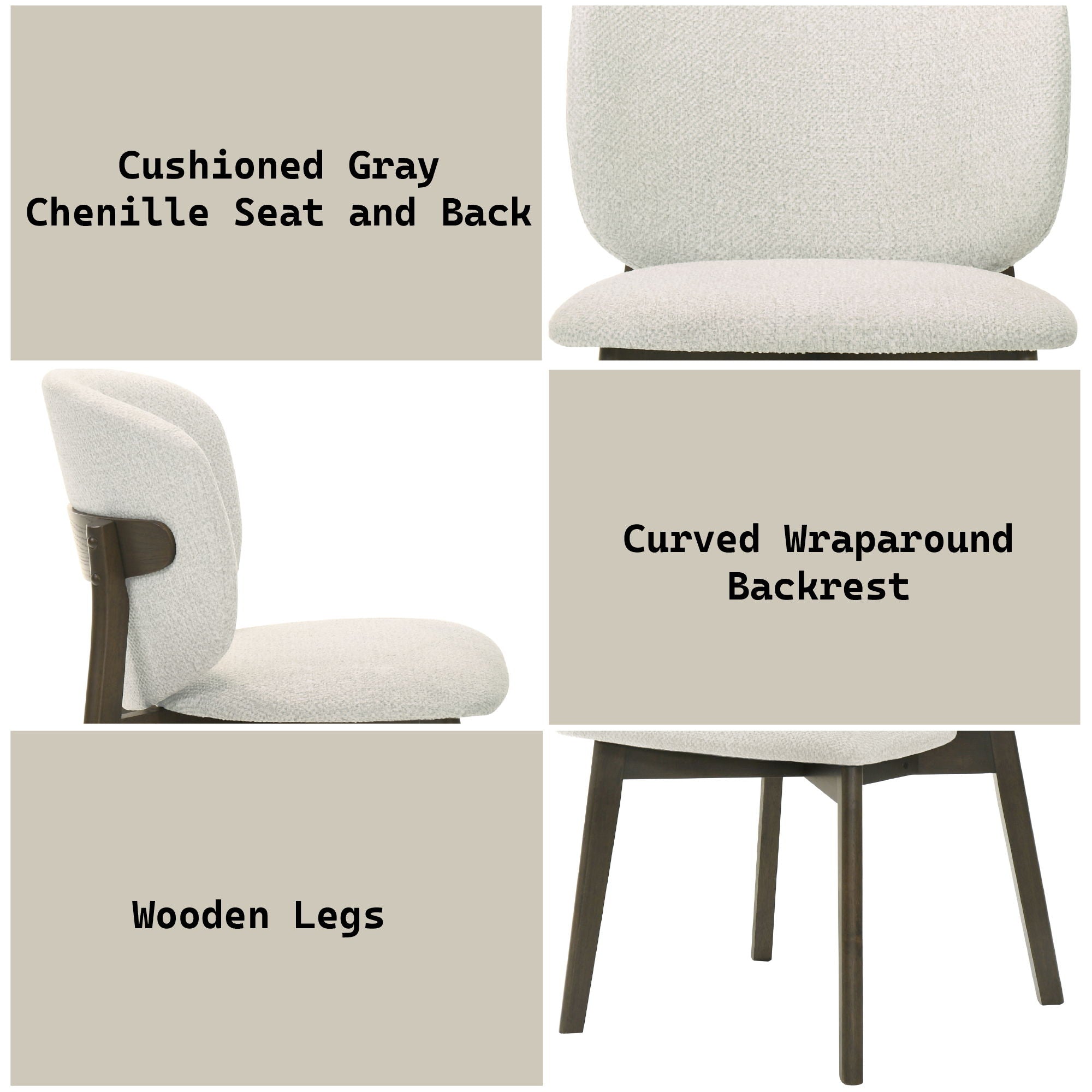 Mallin - Side Chair (Set of 2) - Gray / Walnut