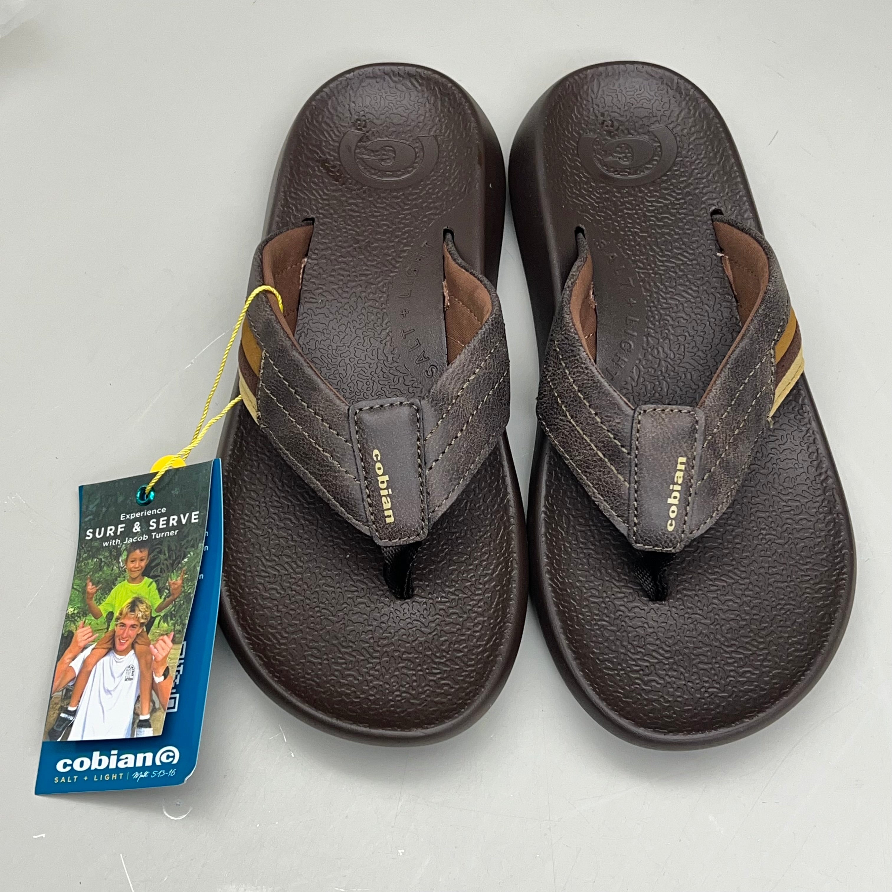 COBIAN Kandui Synthetic Leather Strap Men's Sz 8, EU 40 Chocolate KAN25-2011-8