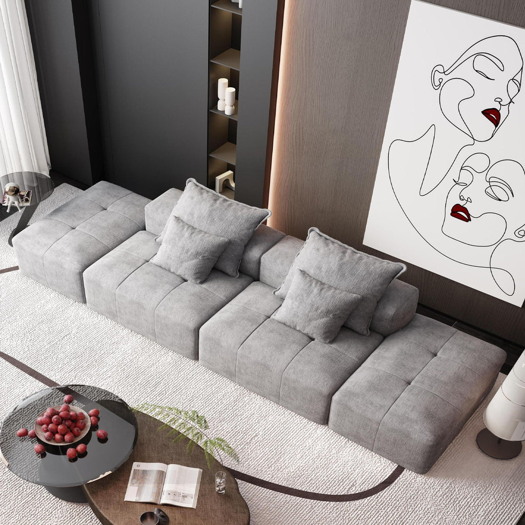 Modern Oversized DIY Combination Modular Sectional Sofa With Pillows
