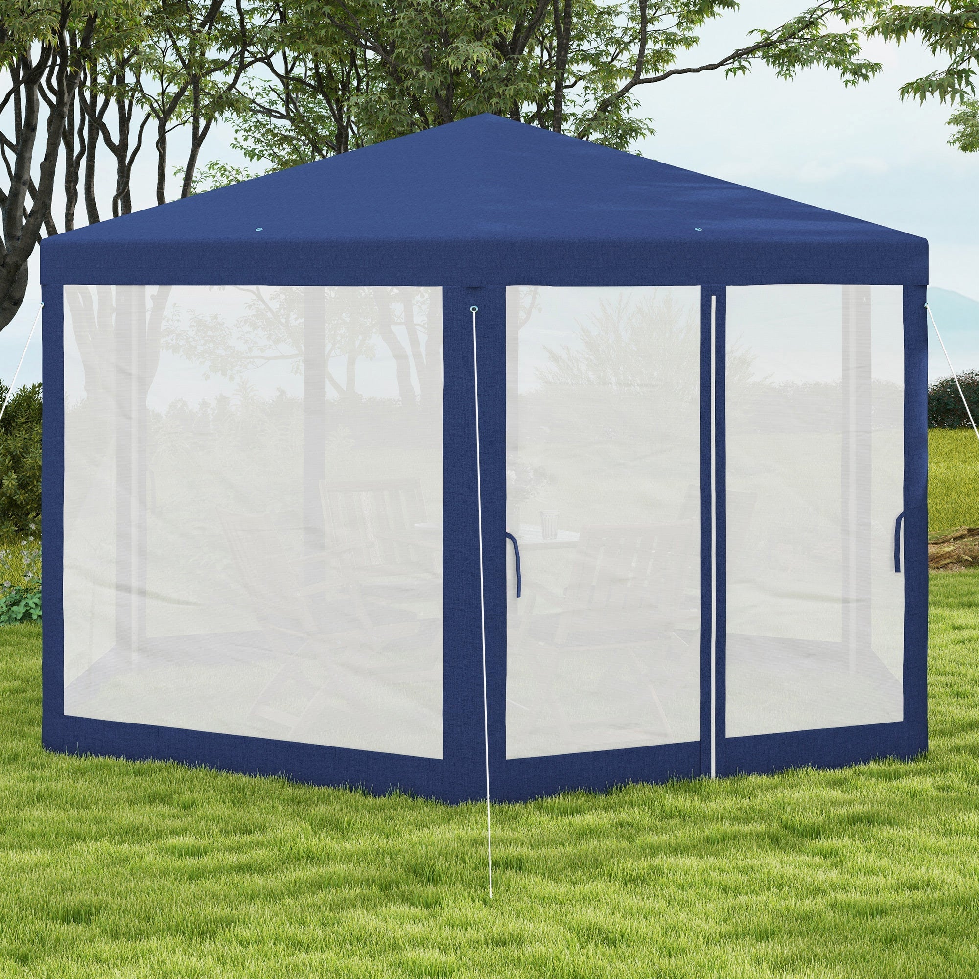 Outsunny 13' x 11' Outdoor Party Tent with Protective Mesh Sidewalls