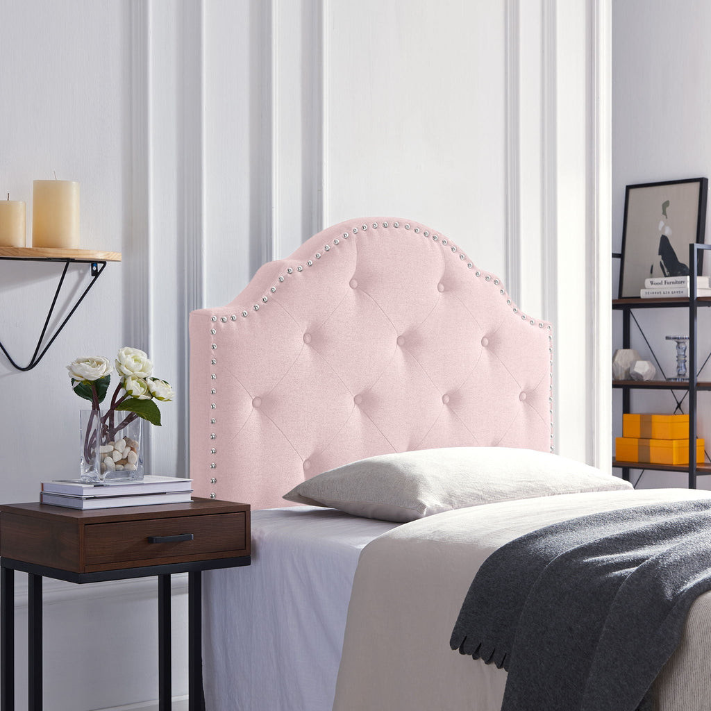 Flanner Contemporary Fabric Upholstered Twin Headboard - Blush