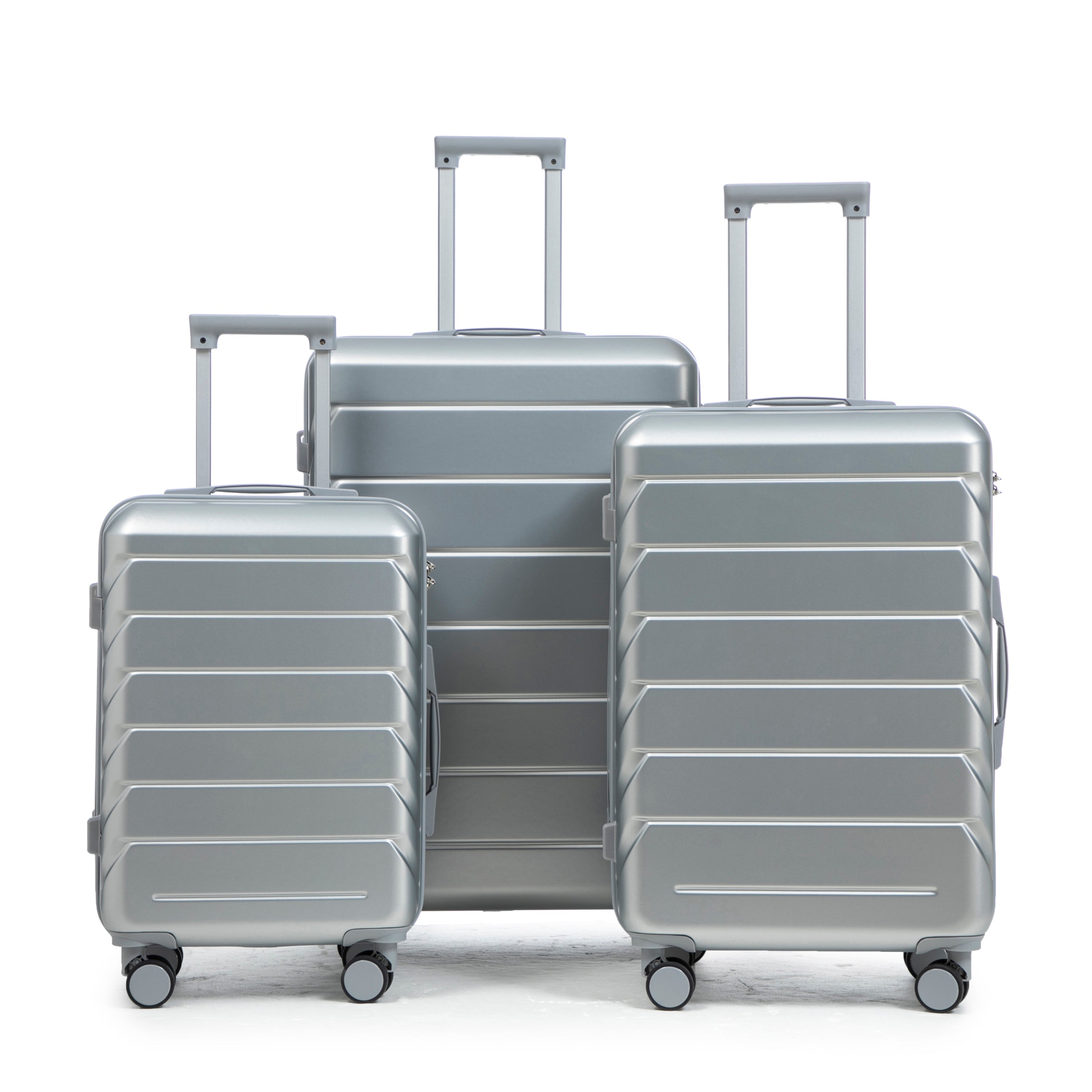 3-Piece ABS Spinner Wheel Luggage Set with Combination Lock